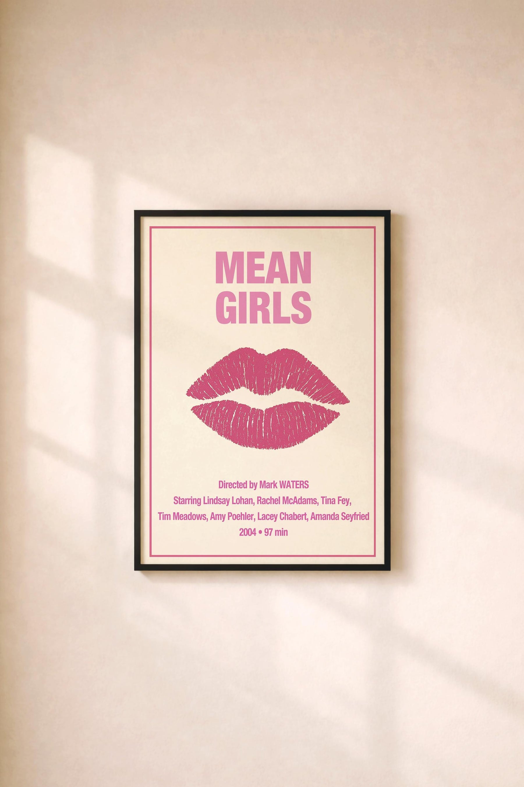Mean Girls Minimalist Movie Poster – Cult Teen Film Art Print – Giclée Cinema Wall Decor