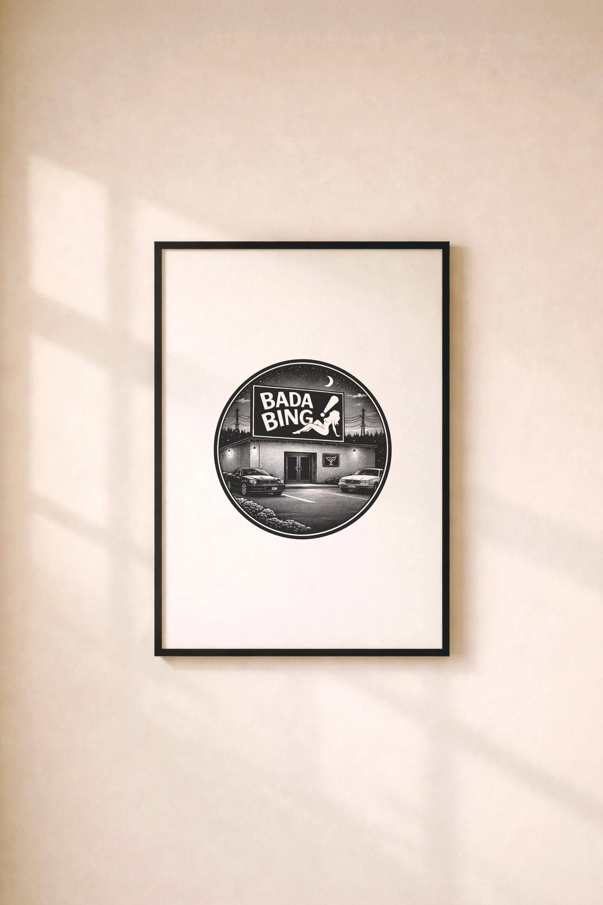 The Sopranos Bada Bing Minimalist TV Location Art Print – Giclée Wall Decor