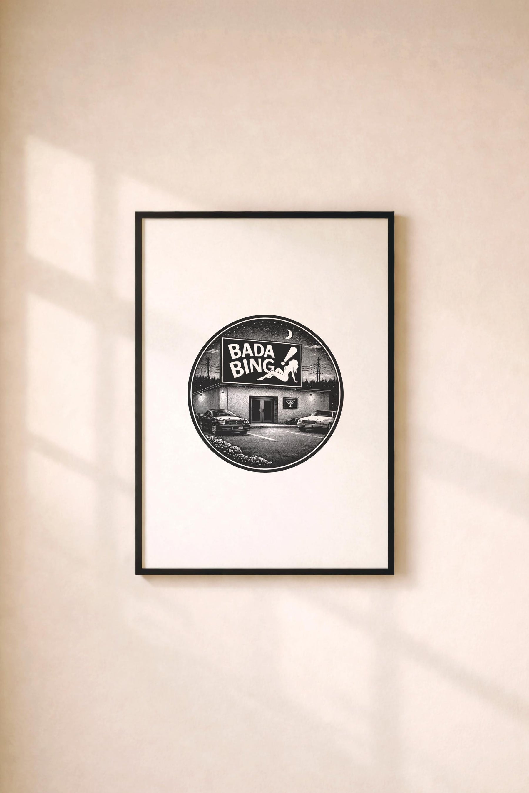 The Sopranos Bada Bing Minimalist TV Location Art Print – Giclée Wall Decor