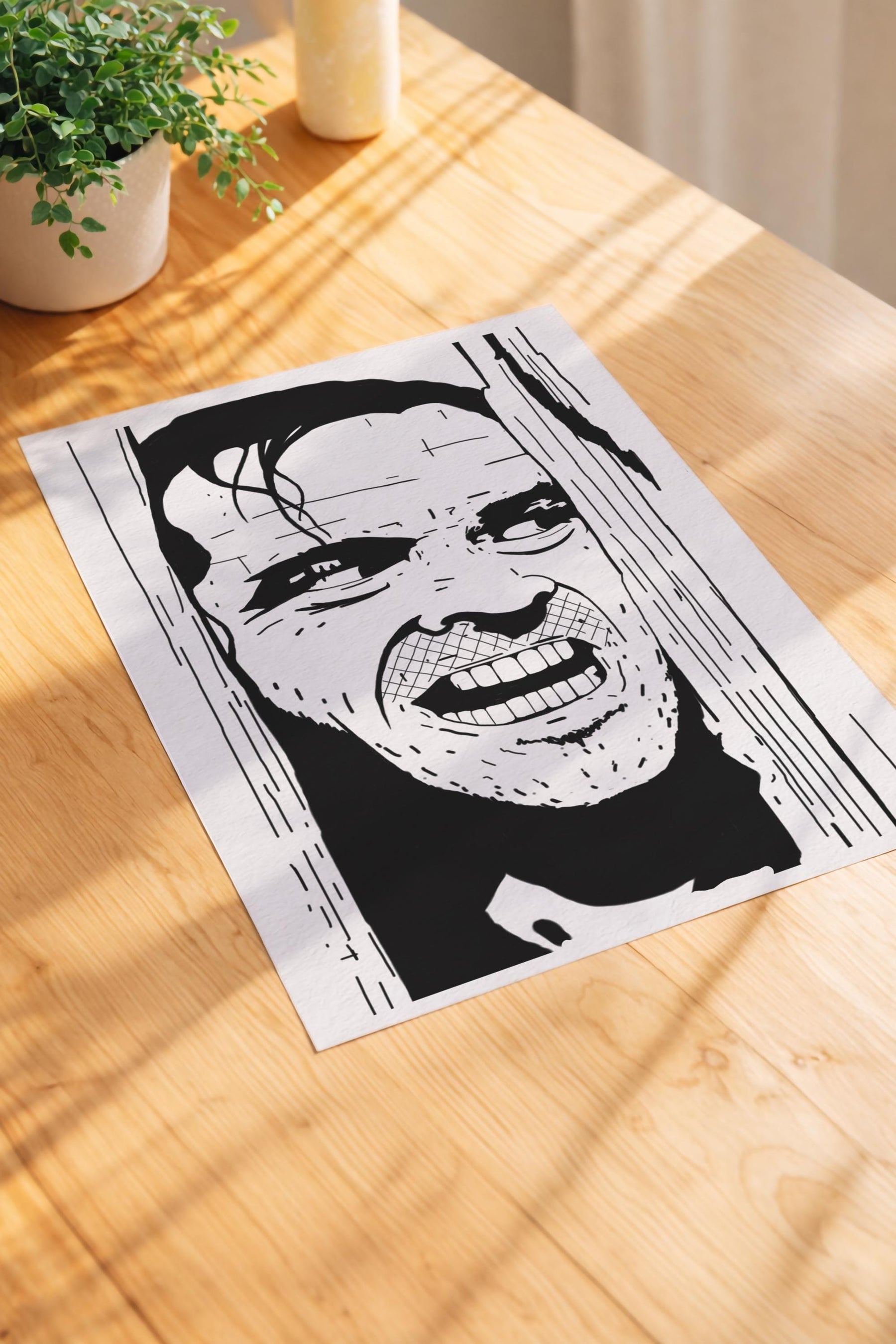 The Shining Portrait Print - Here's Johnny! - Jack Nicholson - Stanley Kubrick -  Illustrated Film Art Movie Poster — image 3