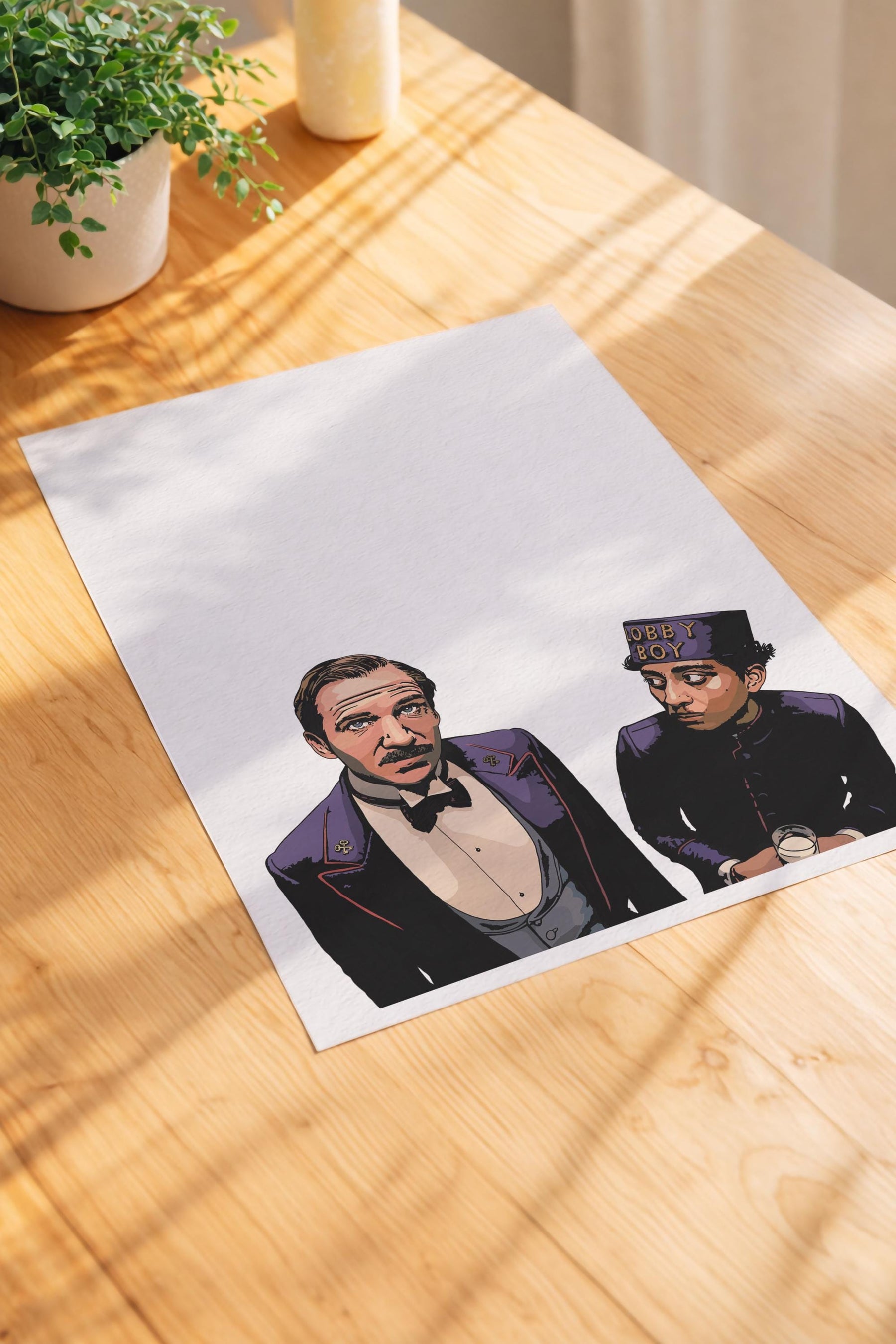 Grand Budapest Hotel Portrait Print – Wes Anderson Illustrated Film Poster - Gustave H & Zero Movie Wall Art — image 5
