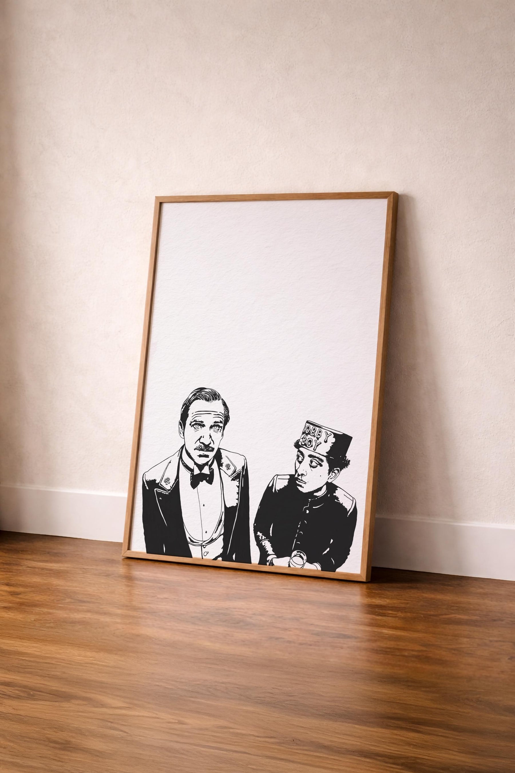 Grand Budapest Hotel Portrait Print – Wes Anderson Illustrated Film Poster - Gustave H & Zero Movie Wall Art — image 8