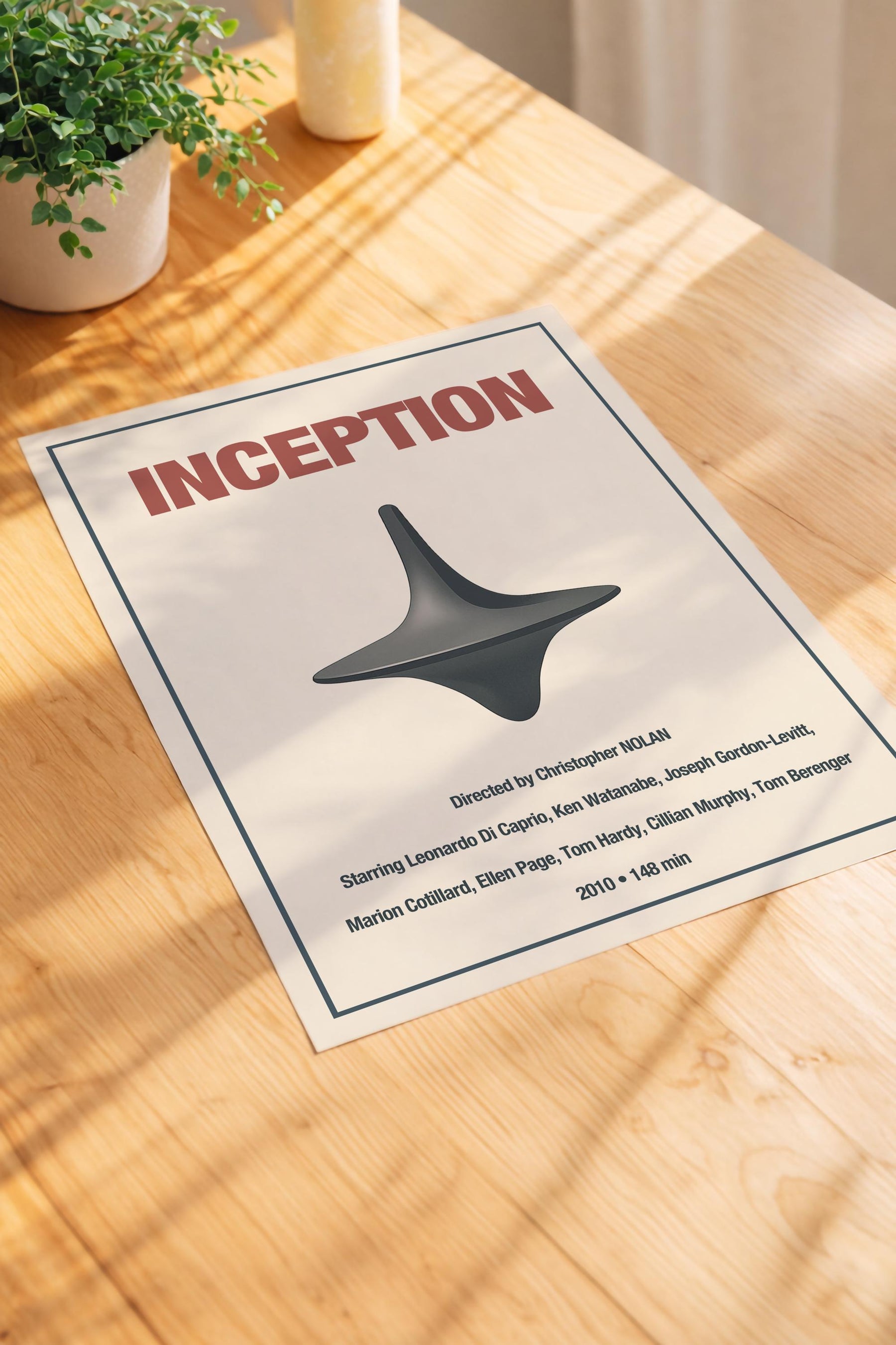 Inception Minimalist Movie Poster – Spinning Top – Film Art Giclée Print — image 3