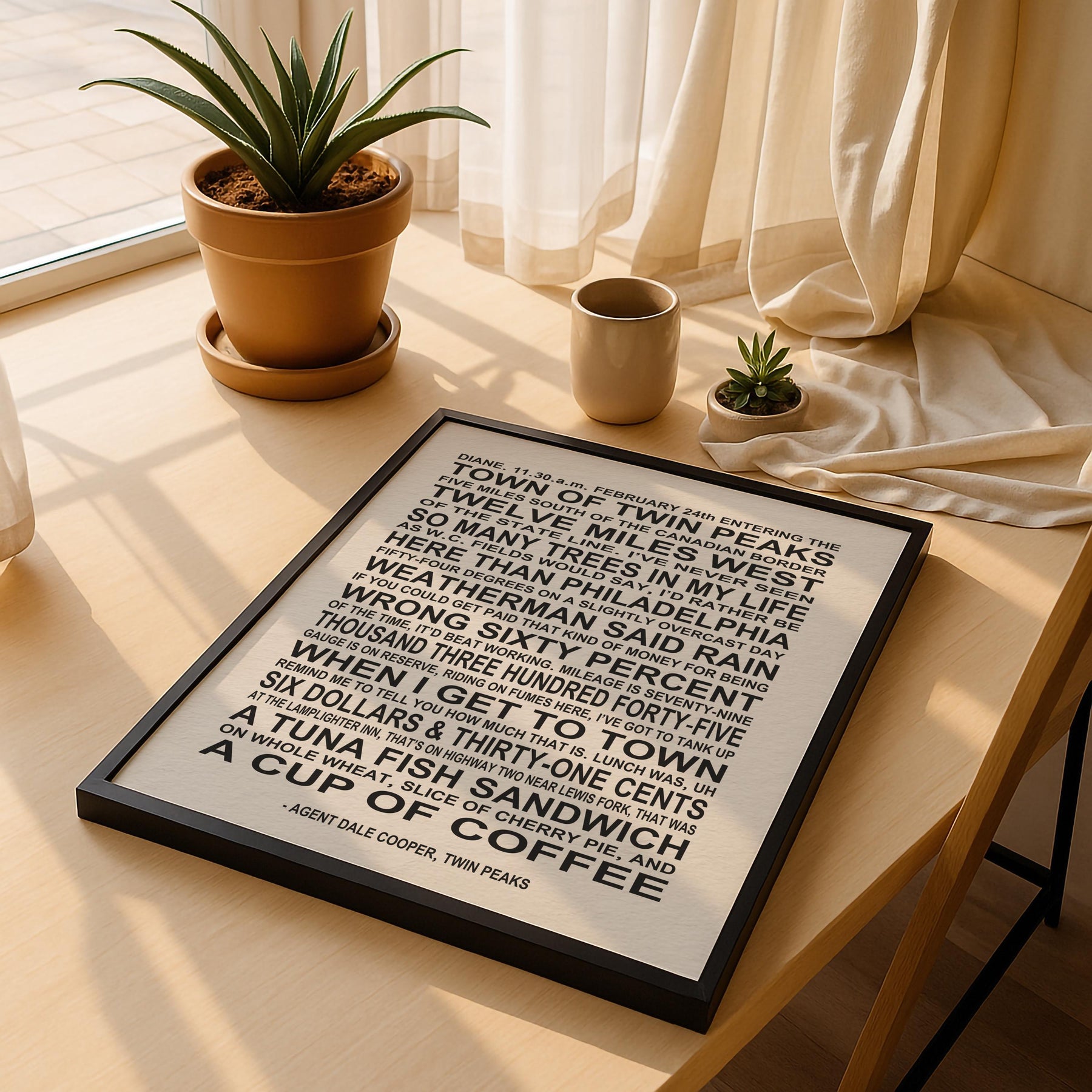 Twin Peaks Quote Art Print – Dale Cooper Typography Poster — image 5
