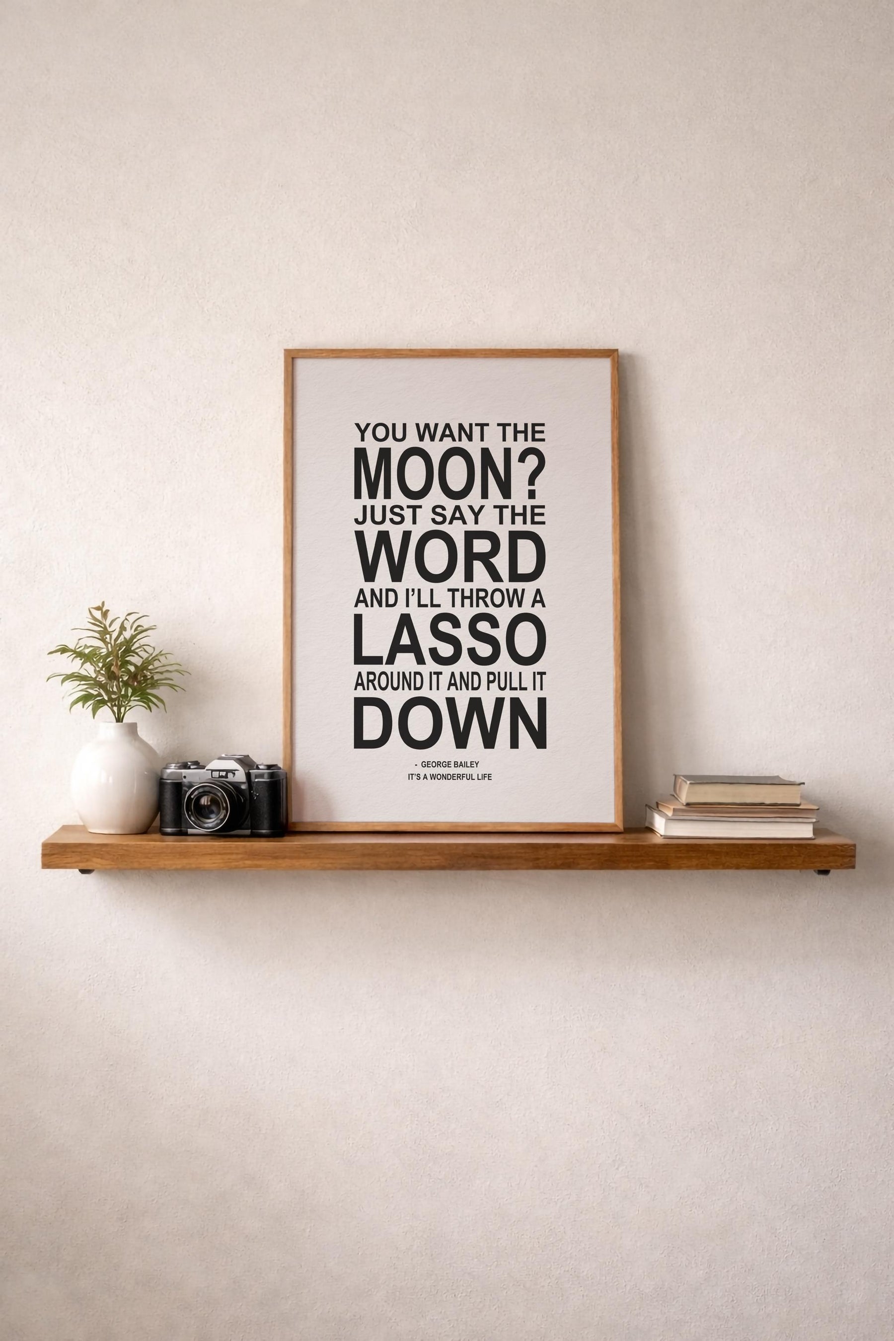 It's A Wonderful Life | Typographic Art Print |  "You Want The Moon?" Quote | George Bailey  | Frank Capra  |  Film Art Movie Poster — image 9