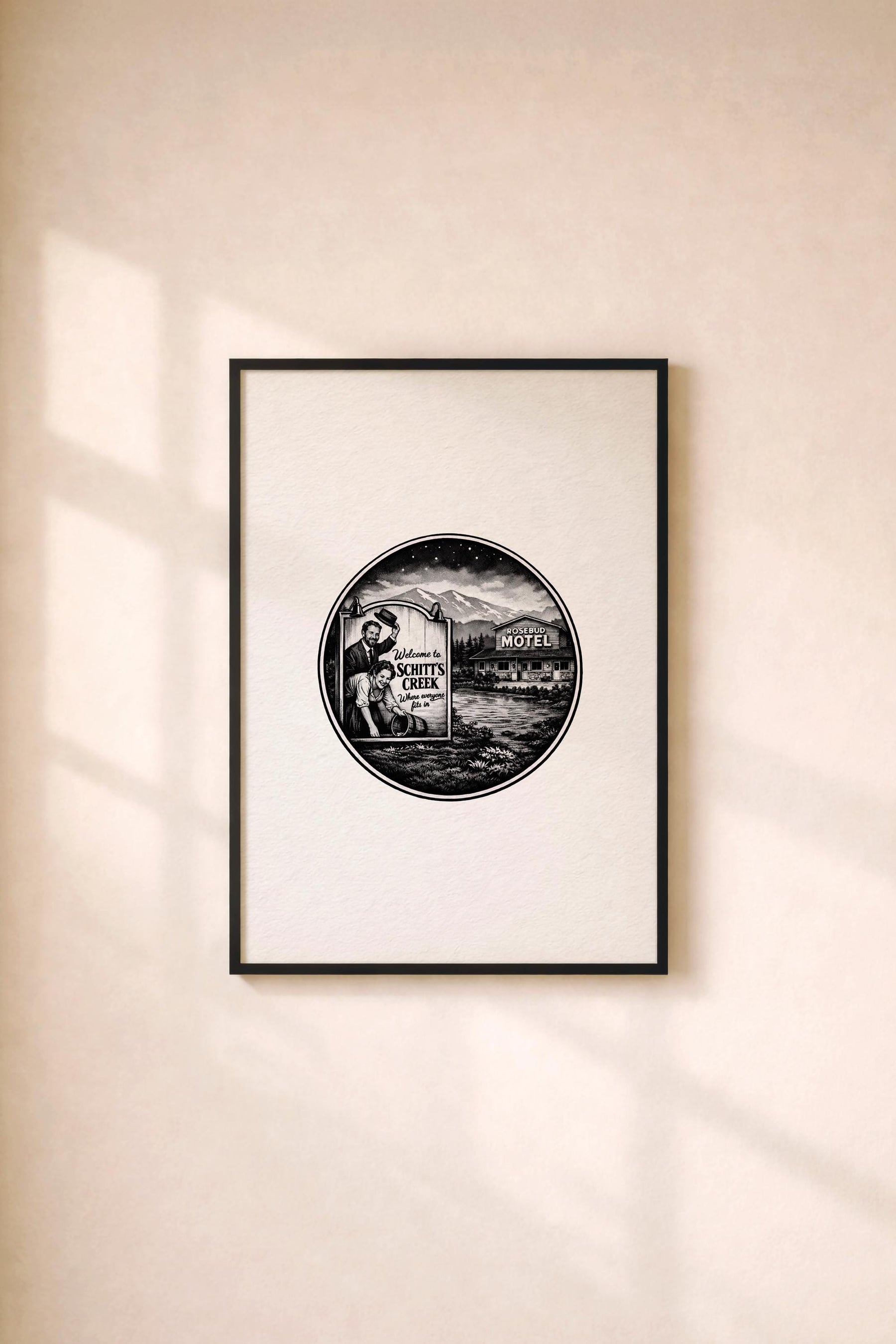 Schitt’s Creek - Welcome to Schitt’s Creek & Rosebud Motel TV Location Art Poster – Giclée Wall Art Print