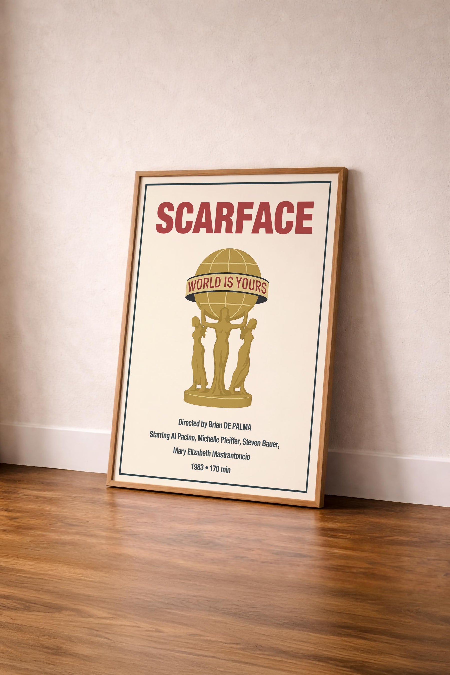 Scarface Minimalist Movie Poster – The World Is Yours Statue Film Art Cinema Print — image 4