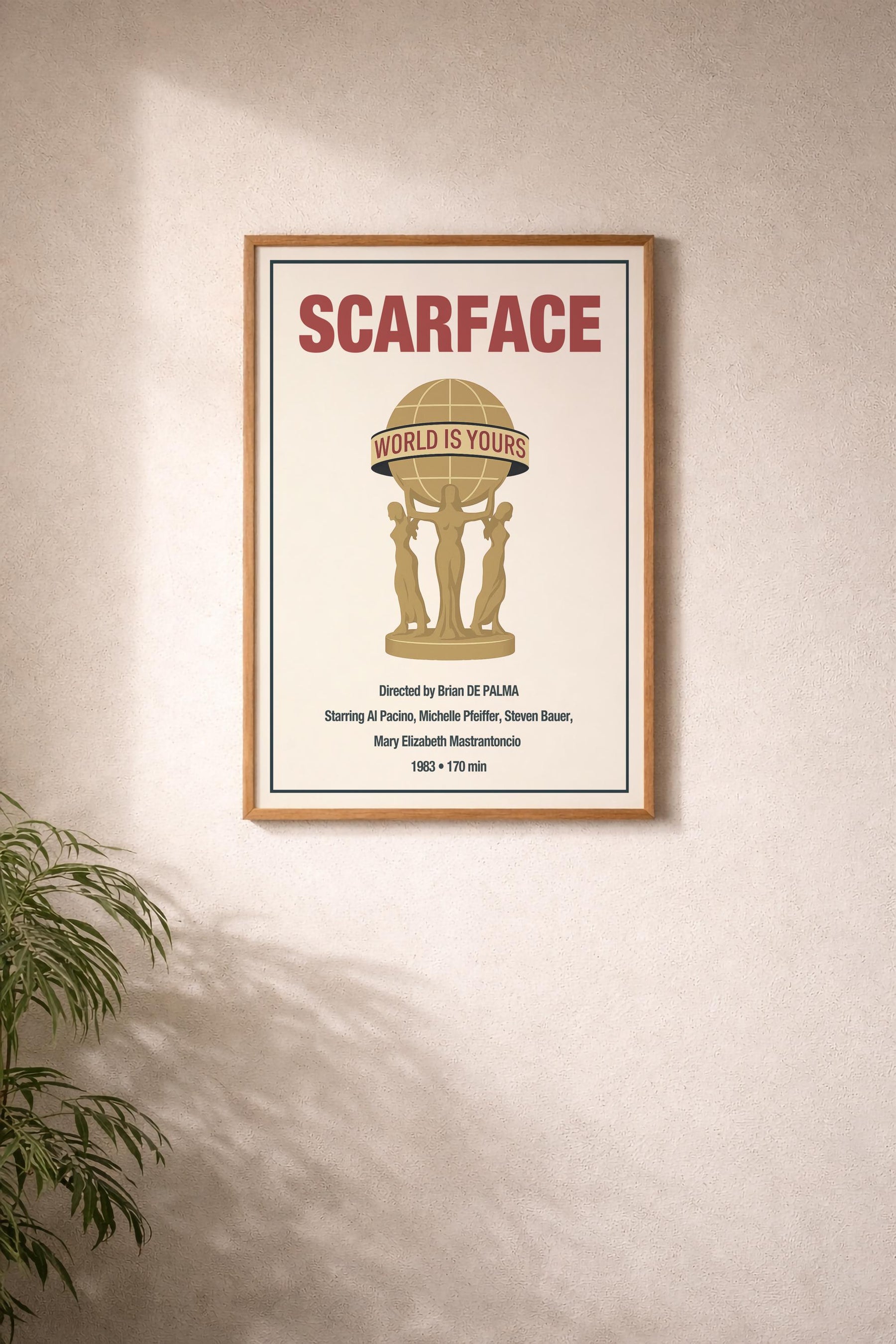 Scarface Minimalist Movie Poster – The World Is Yours Statue Film Art Cinema Print — image 6