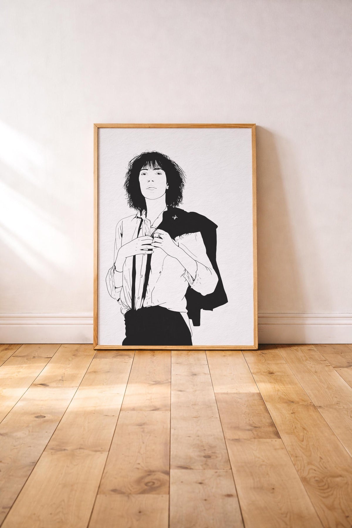 Patti Smith Portrait Giclée Print | Punk Rock Music Icon Illustration | Minimalist 70's Rock Music Icon Wall Art