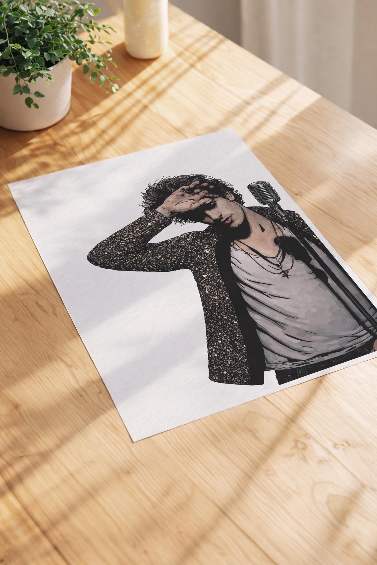 Jeff Buckley Portrait Giclée Print –  Grace Album Cover Minimalist Indie Music Icon Wall Art — image 5