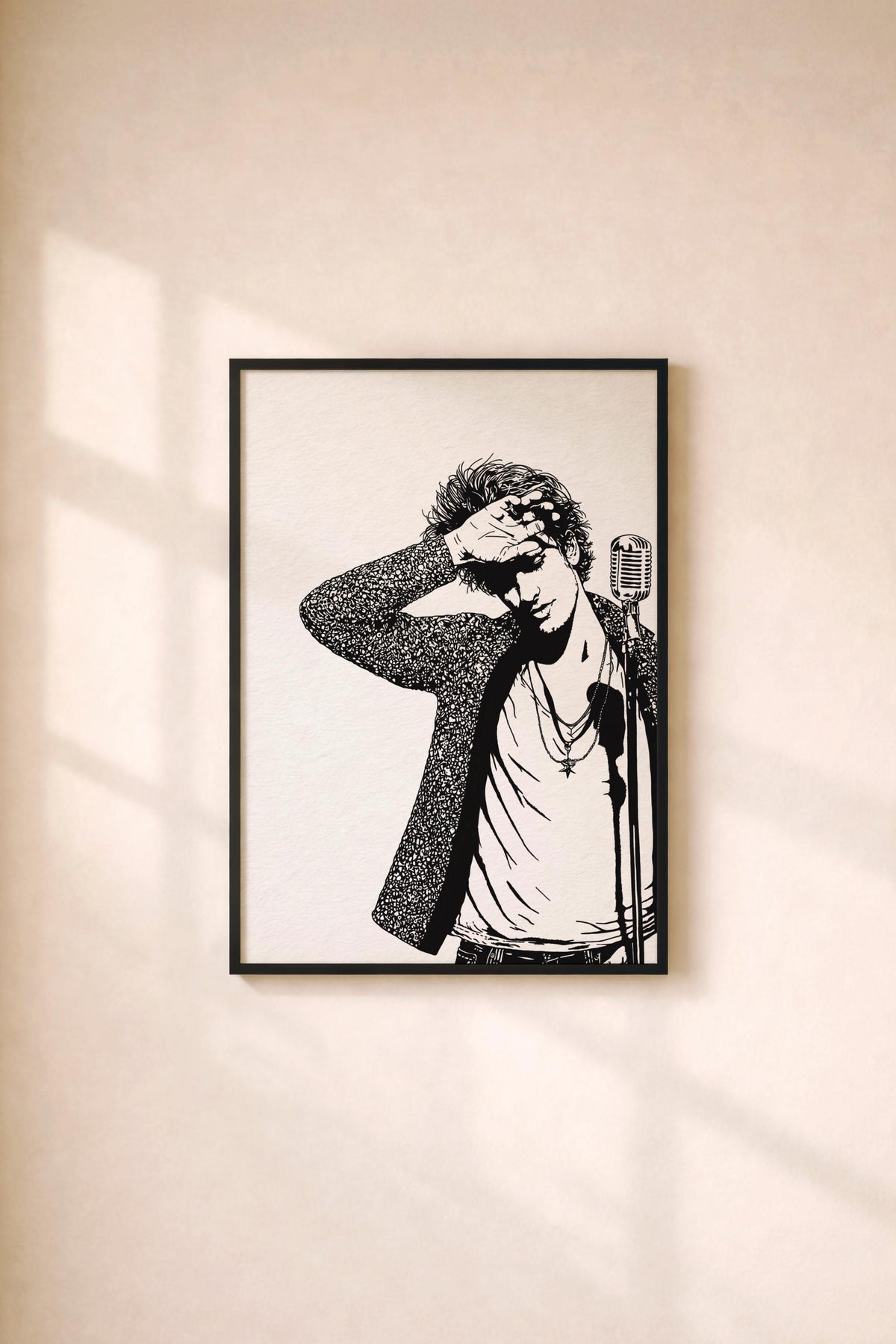 Jeff Buckley Portrait Giclée Print | Grace Album Cover Minimalist Indie Music Icon Wall Art