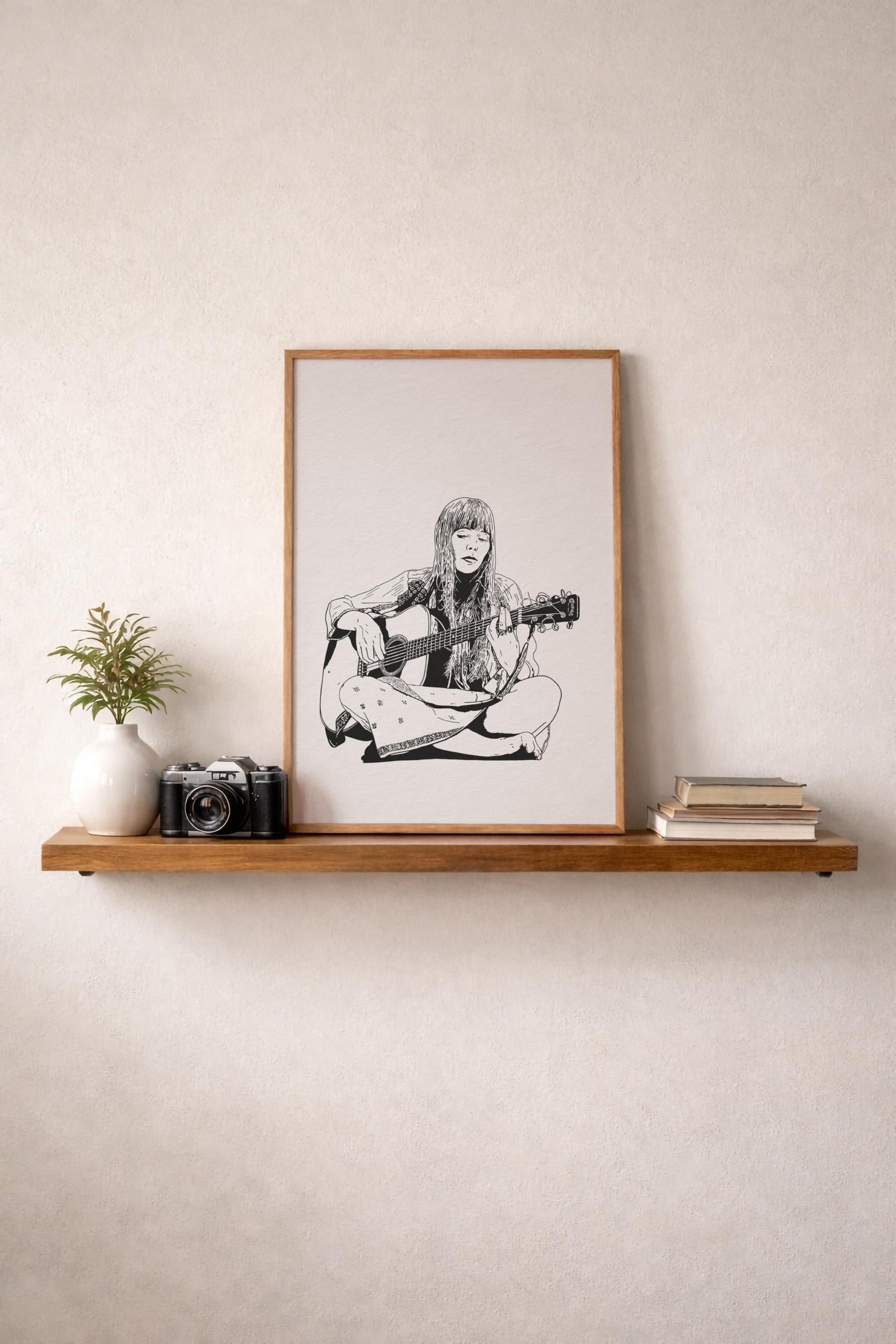 Joni Mitchell Portrait Giclée Print – Folk Music Icon Illustration – Minimalist Female Singer Songwriter Wall Art — image 8
