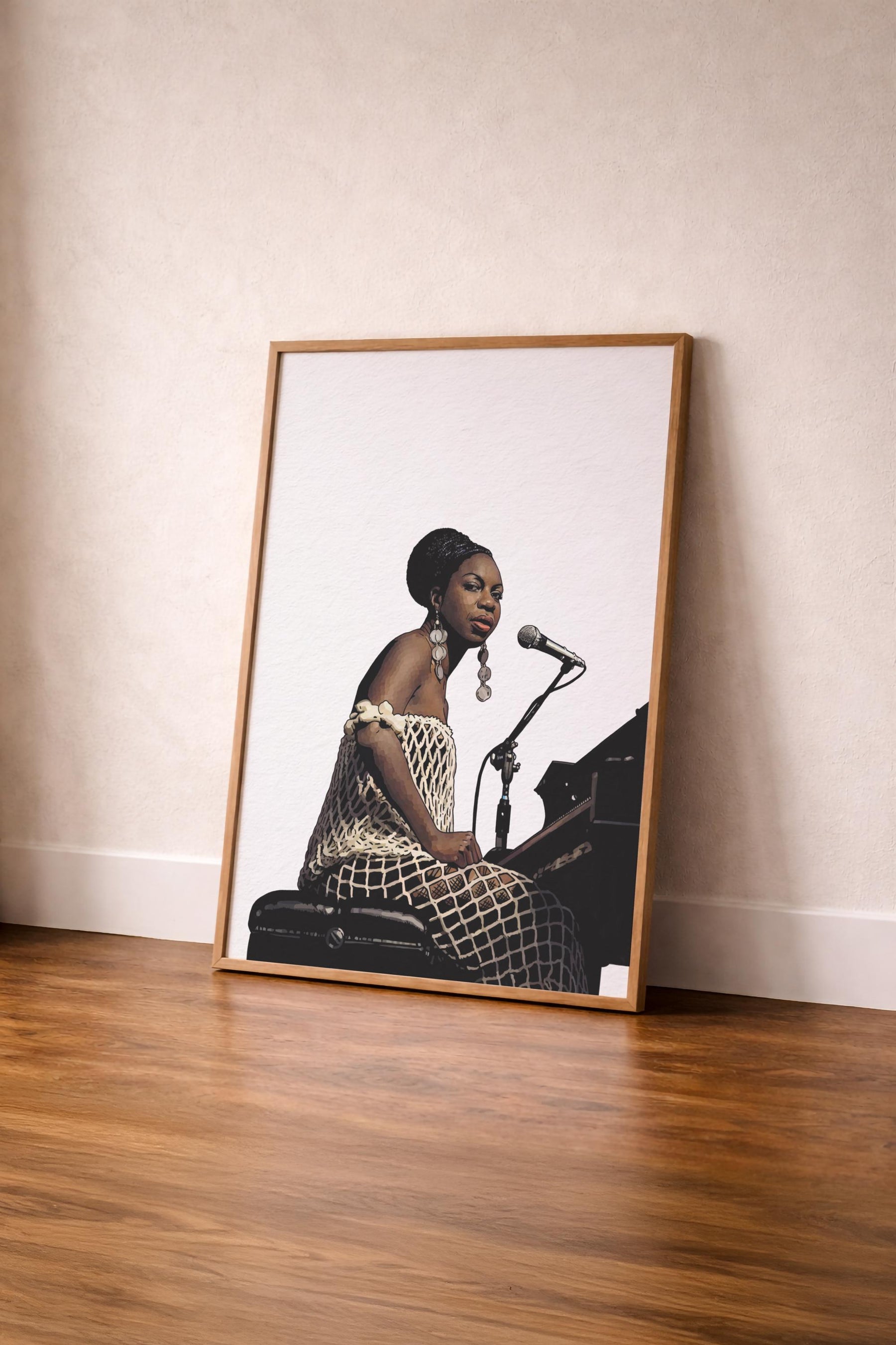 Nina Simone Portrait Giclée Print – Jazz & Soul Music Icon Illustration – Minimalist Music Legend Wall Art — image 7