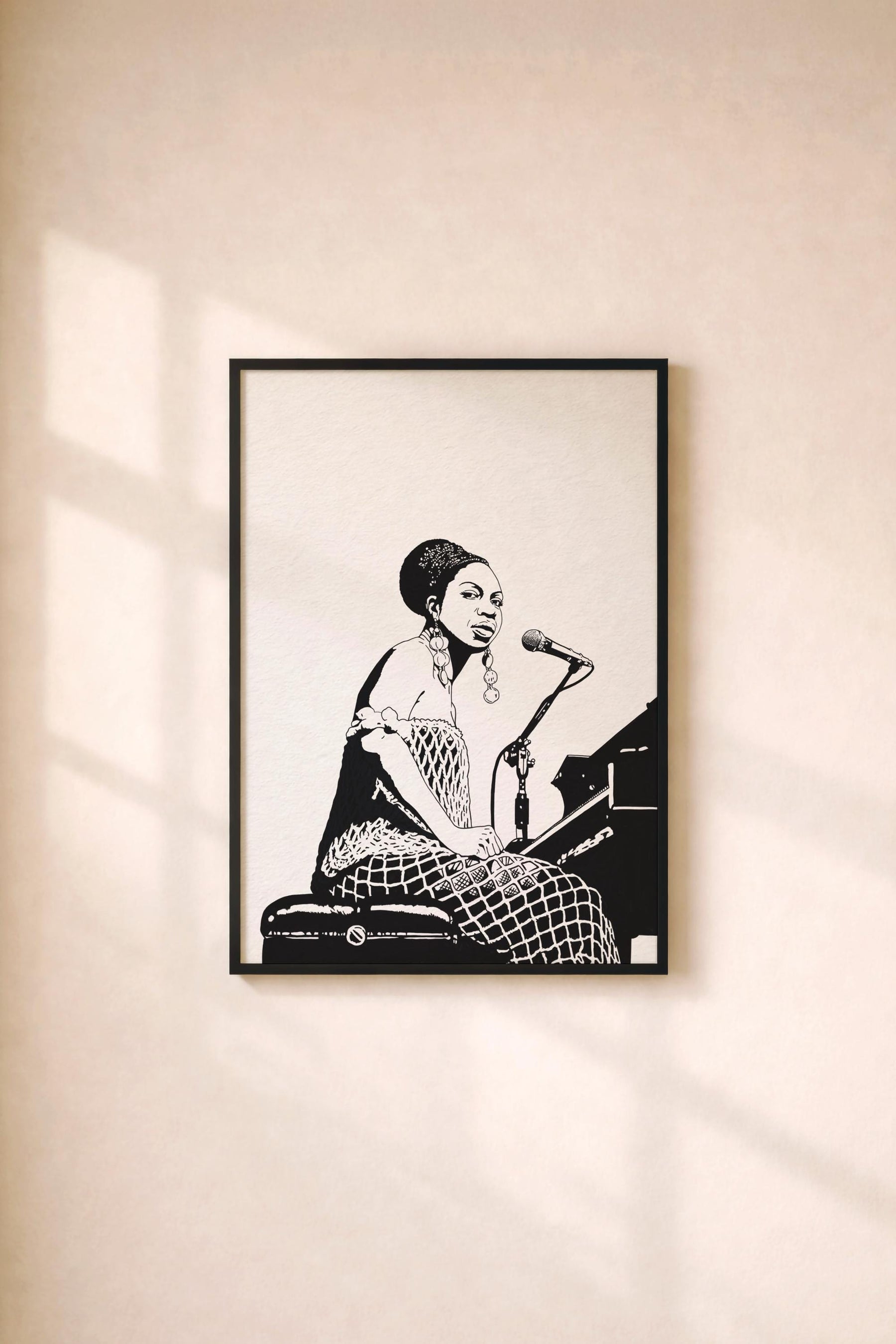 Nina Simone Portrait Giclée Print – Jazz & Soul Music Icon Illustration – Minimalist Music Legend Wall Art — image 2