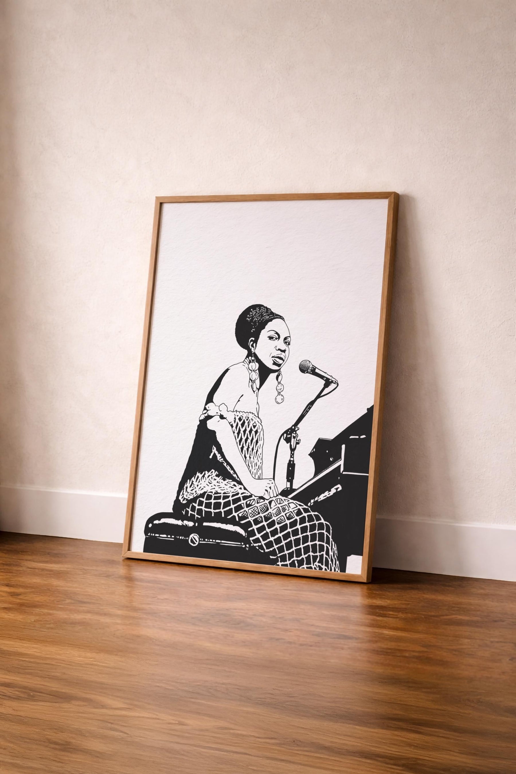 Nina Simone Portrait Giclée Print – Jazz & Soul Music Icon Illustration – Minimalist Music Legend Wall Art — image 8