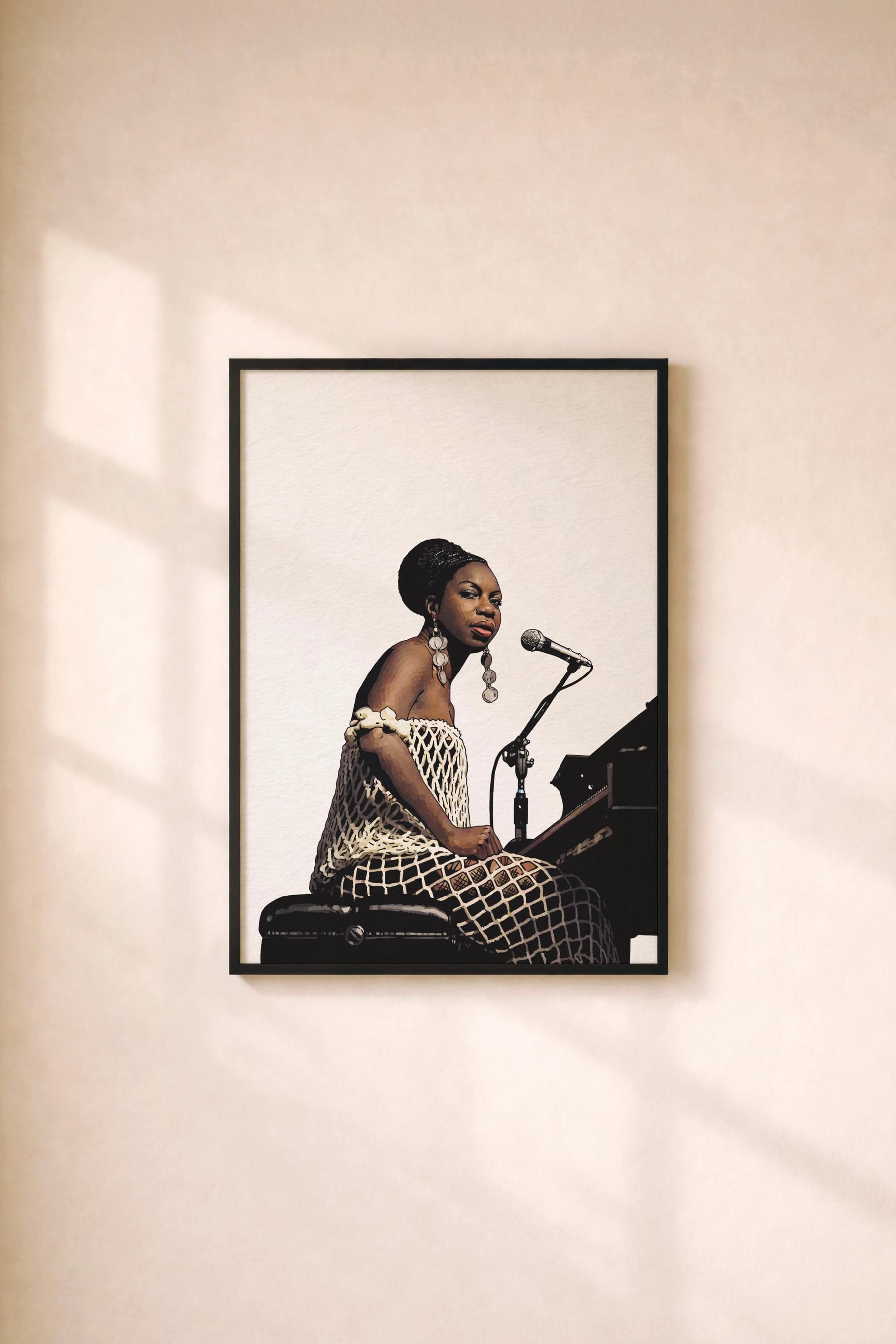 Nina Simone Portrait Giclée Print – Jazz & Soul Music Icon Illustration – Minimalist Music Legend Wall Art