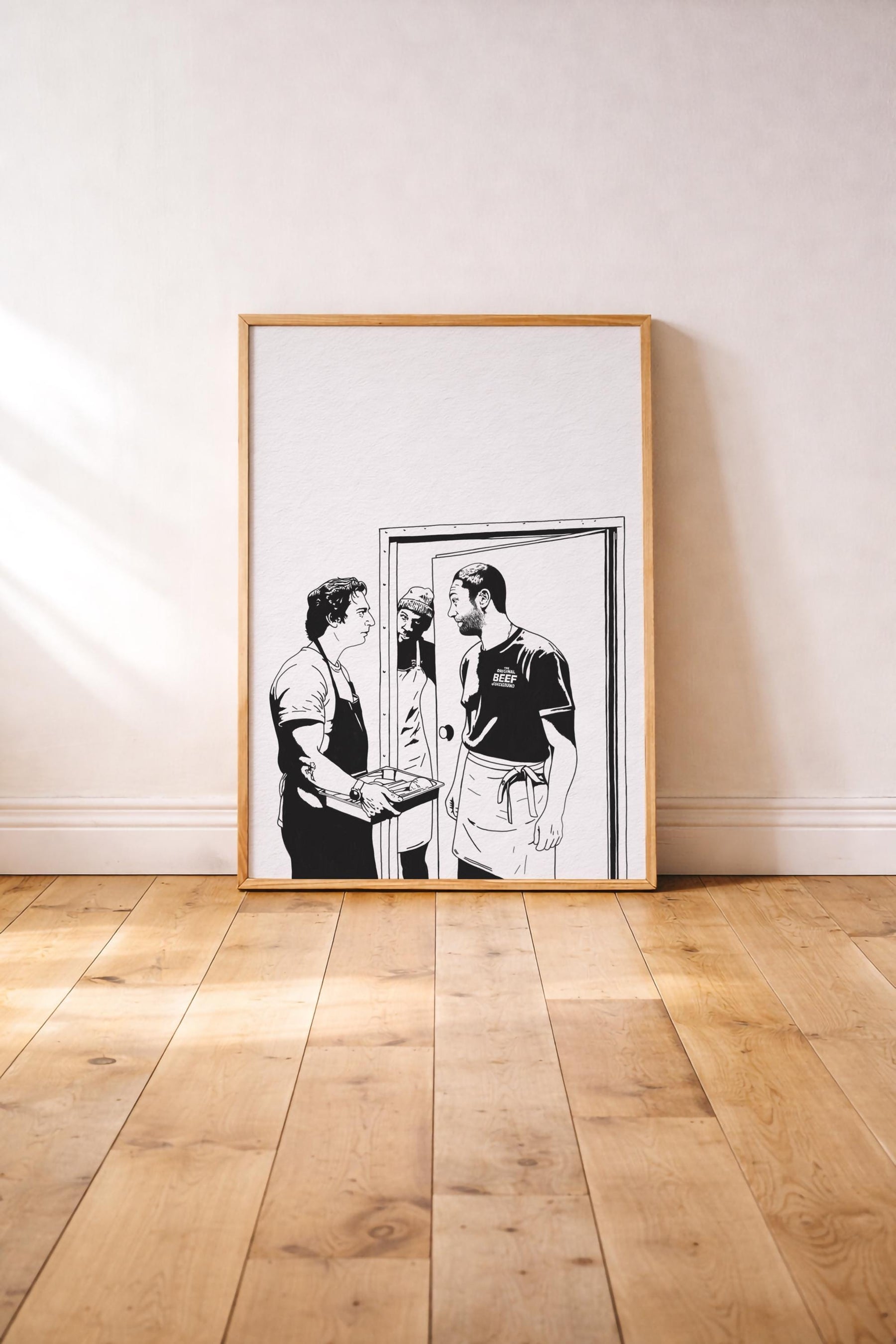 The Bear Portrait Print – Carmy, Richie & Marcus – Kitchen Scene Illustration – Minimalist TV Art (Giclée) — image 4