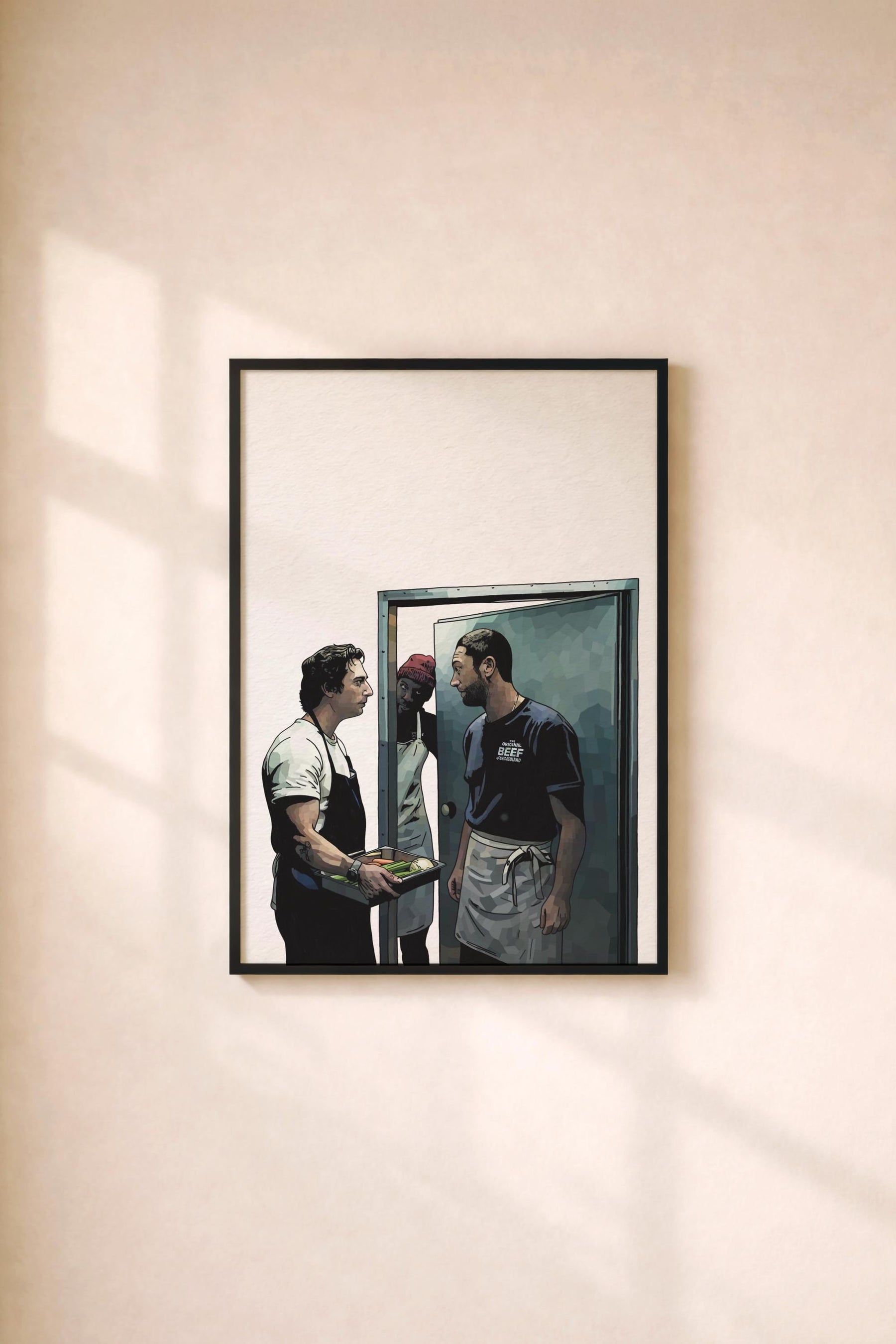 The Bear Portrait Print – Carmy, Richie & Marcus – Kitchen Scene Illustration – Minimalist TV Art (Giclée)