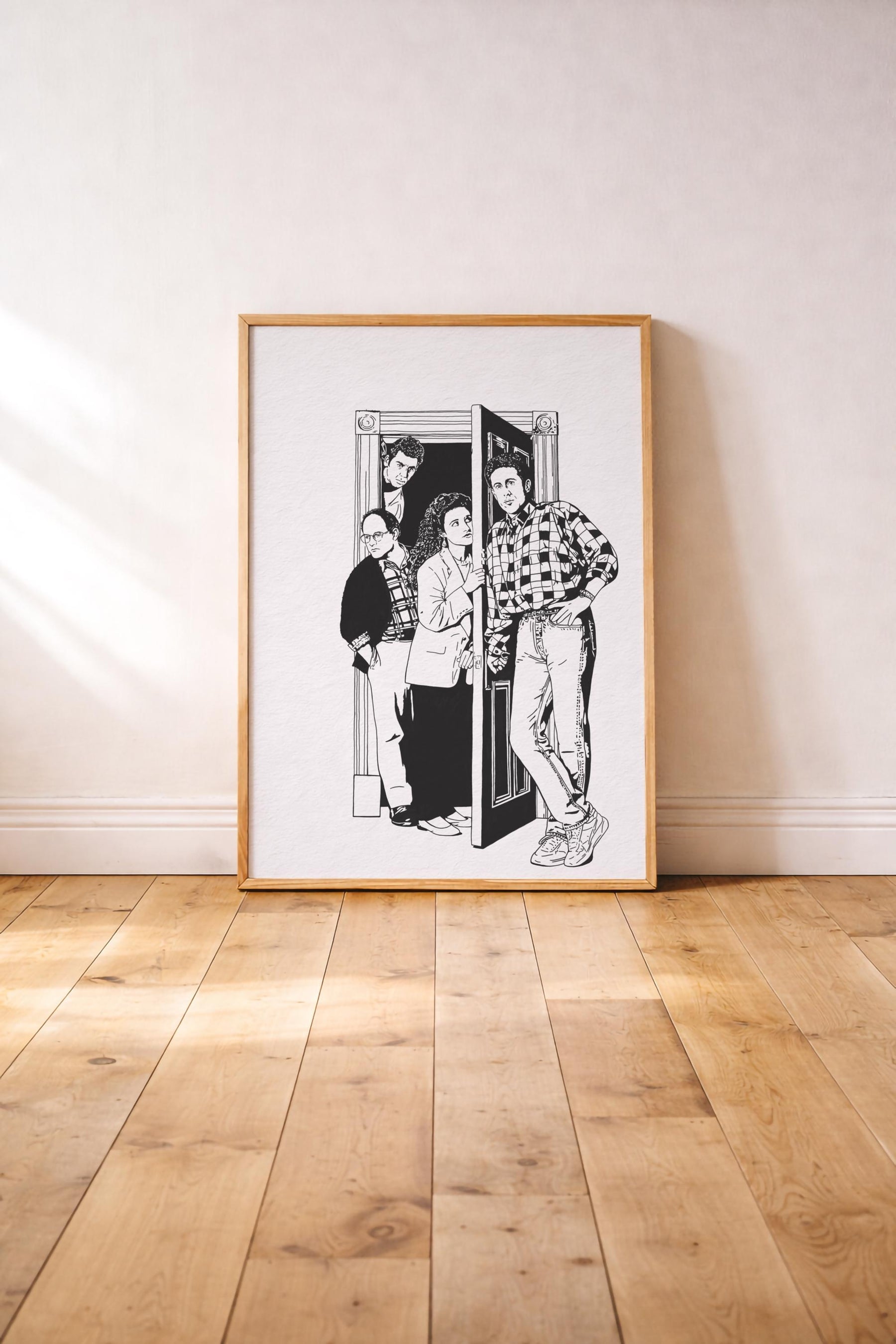 Seinfeld Doorway Portrait Print – Jerry, Elaine, George, Kramer – Minimalist TV Wall Art, Cult Sitcom Illustration Poster — image 4