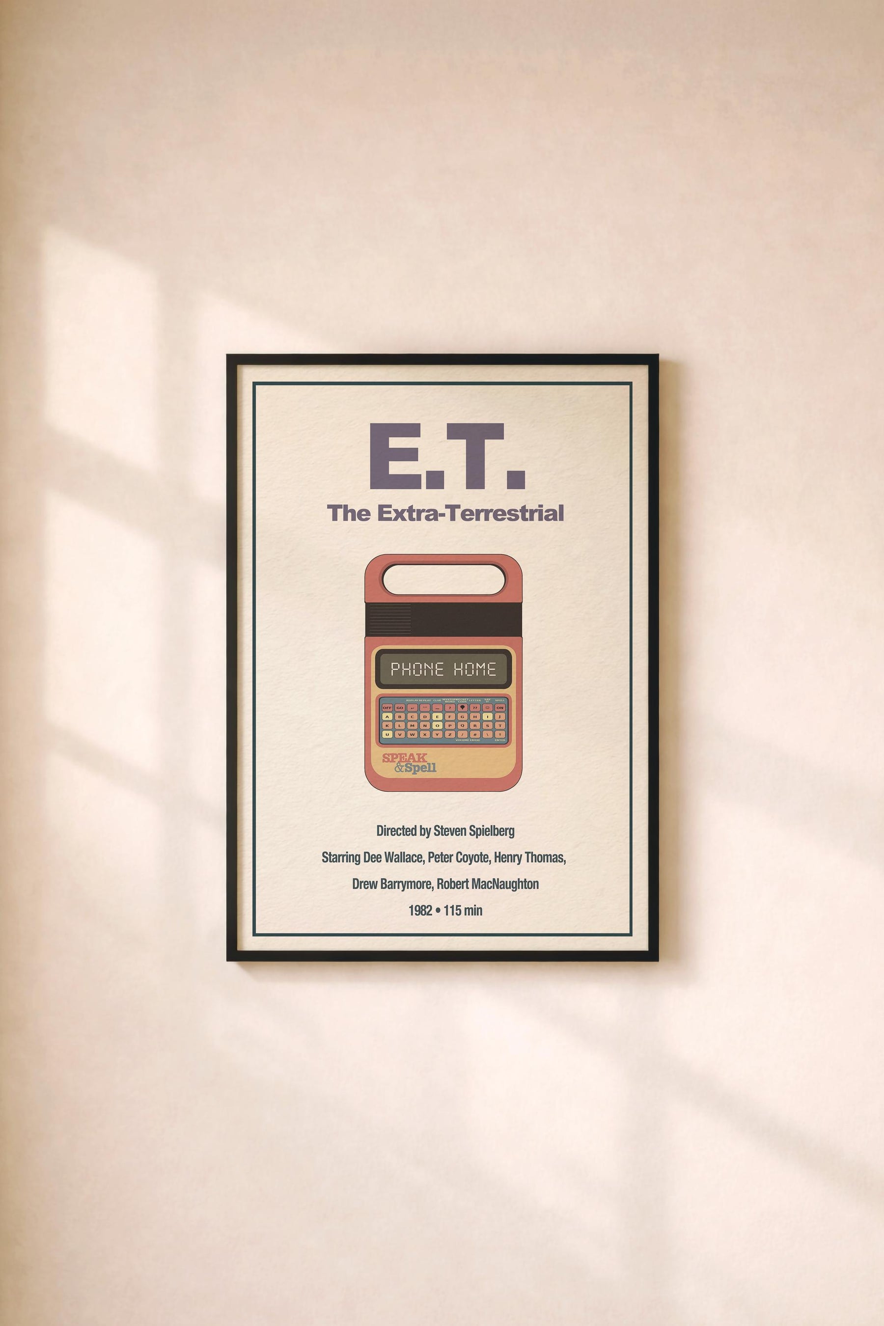E.T. Minimalist Movie Poster – Retro Sci-Fi Film Print, 80s Movie Art – Giclée Cinema Wall Decor