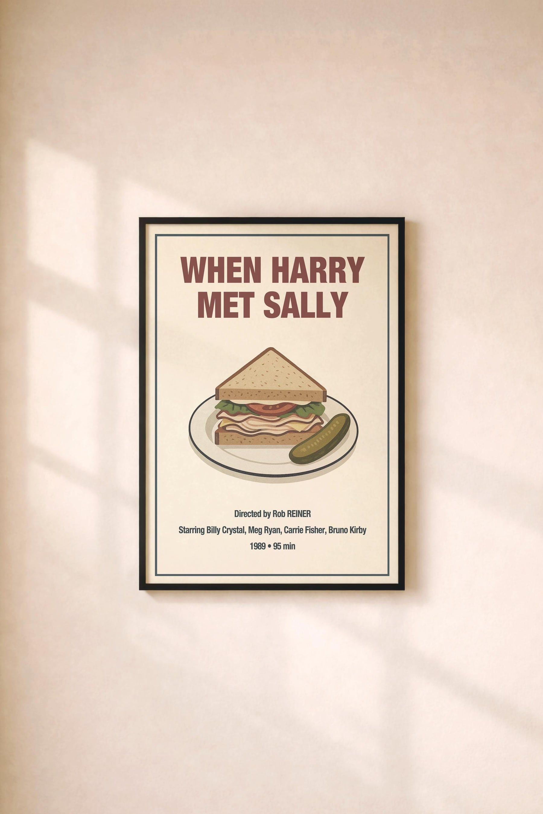 When Harry Met Sally Minimalist Movie Poster – Iconic Katz's Deli Order Illustration, 80s Rom Com Film Art Cinema Print