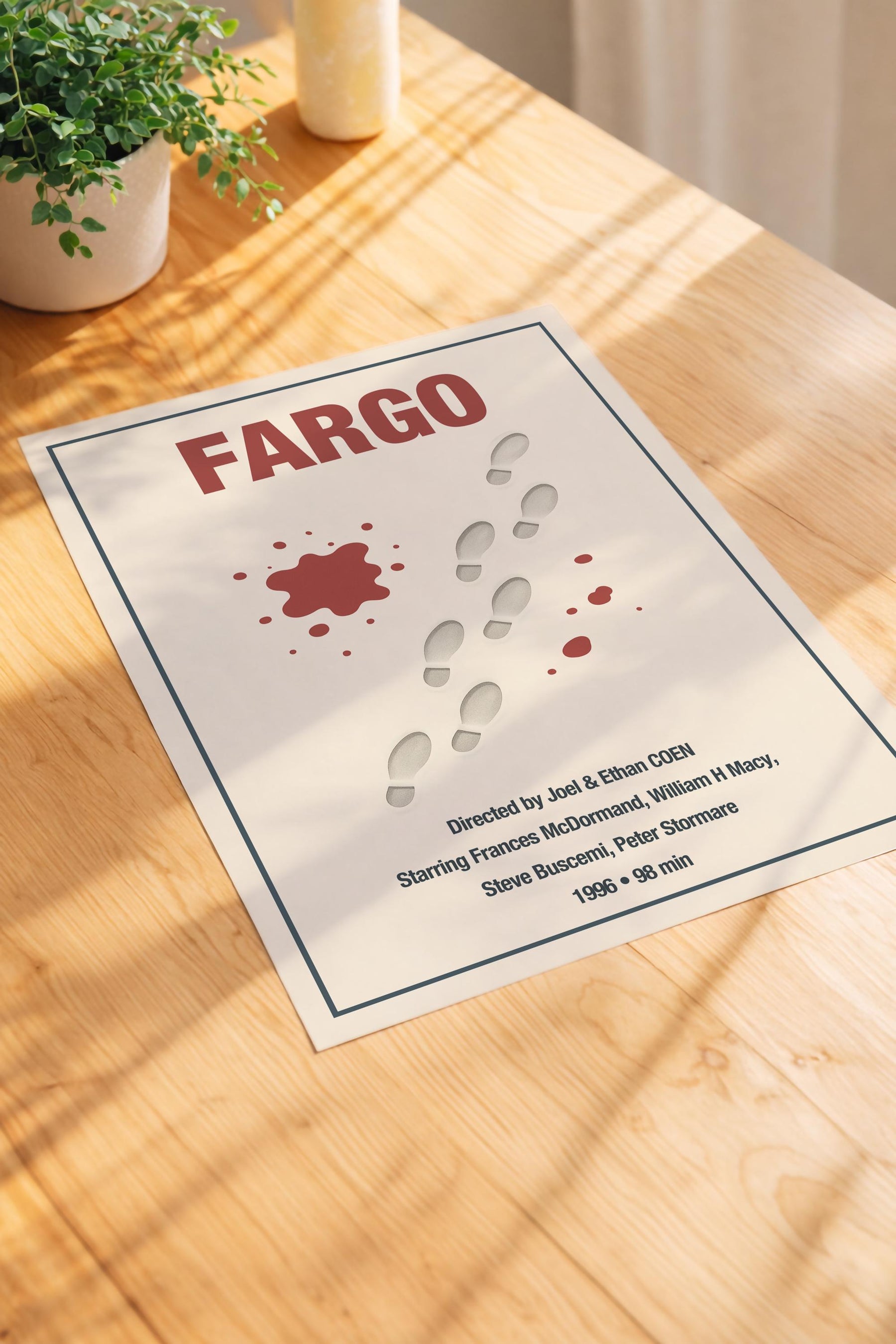 Fargo Minimalist Movie Poster – Coen Brothers Film Print – Giclée Cinema Wall Art — image 3