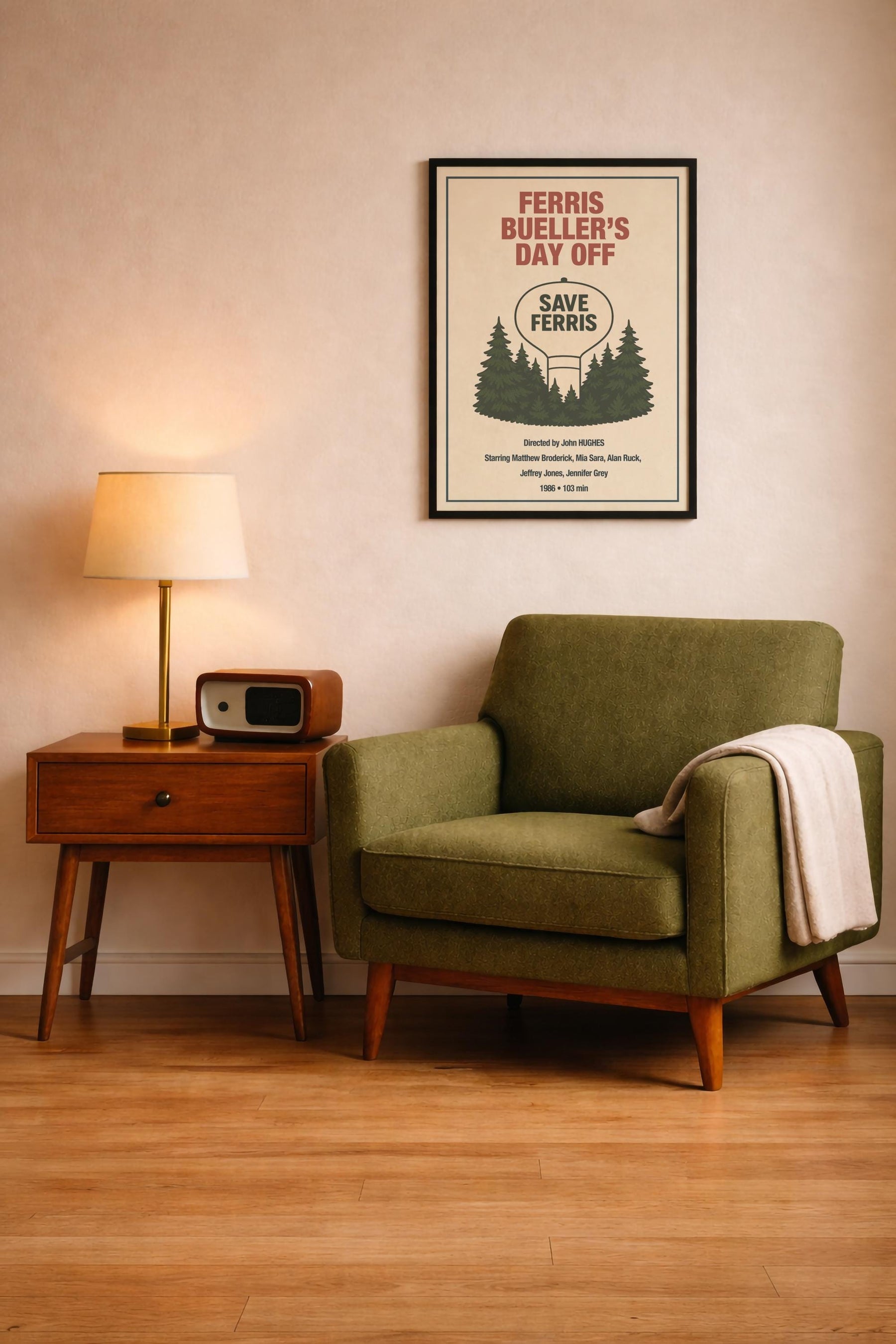 Ferris Bueller’s Day Off Minimalist Movie Poster – Save Ferris Water Tower Illustration, 80s Cult Film Art Cinema Print — image 9
