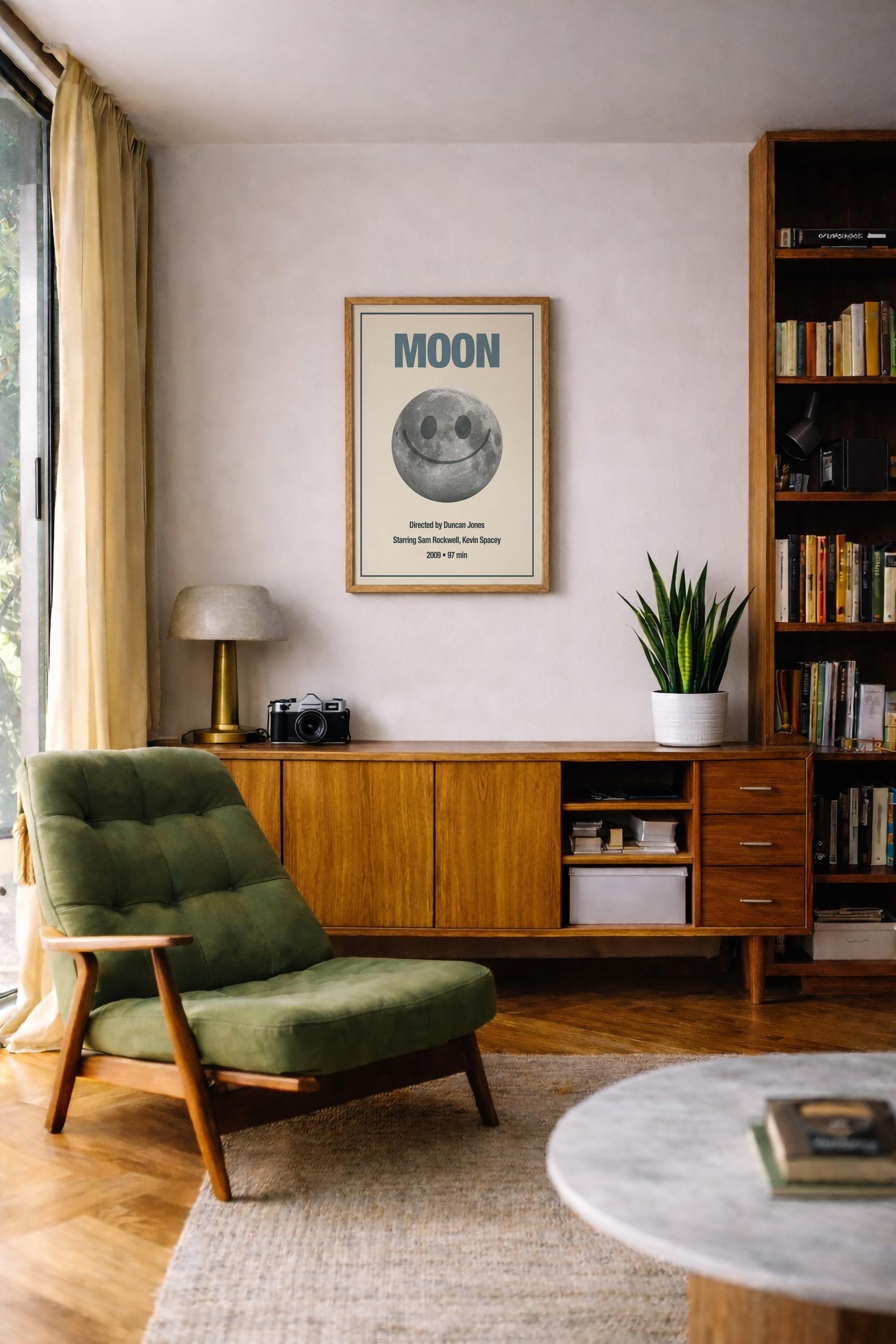 Moon Minimalist Movie Poster – GERTY Smiley Face Moon Sci-Fi Film Print – Giclée Cinema Wall Art — image 10