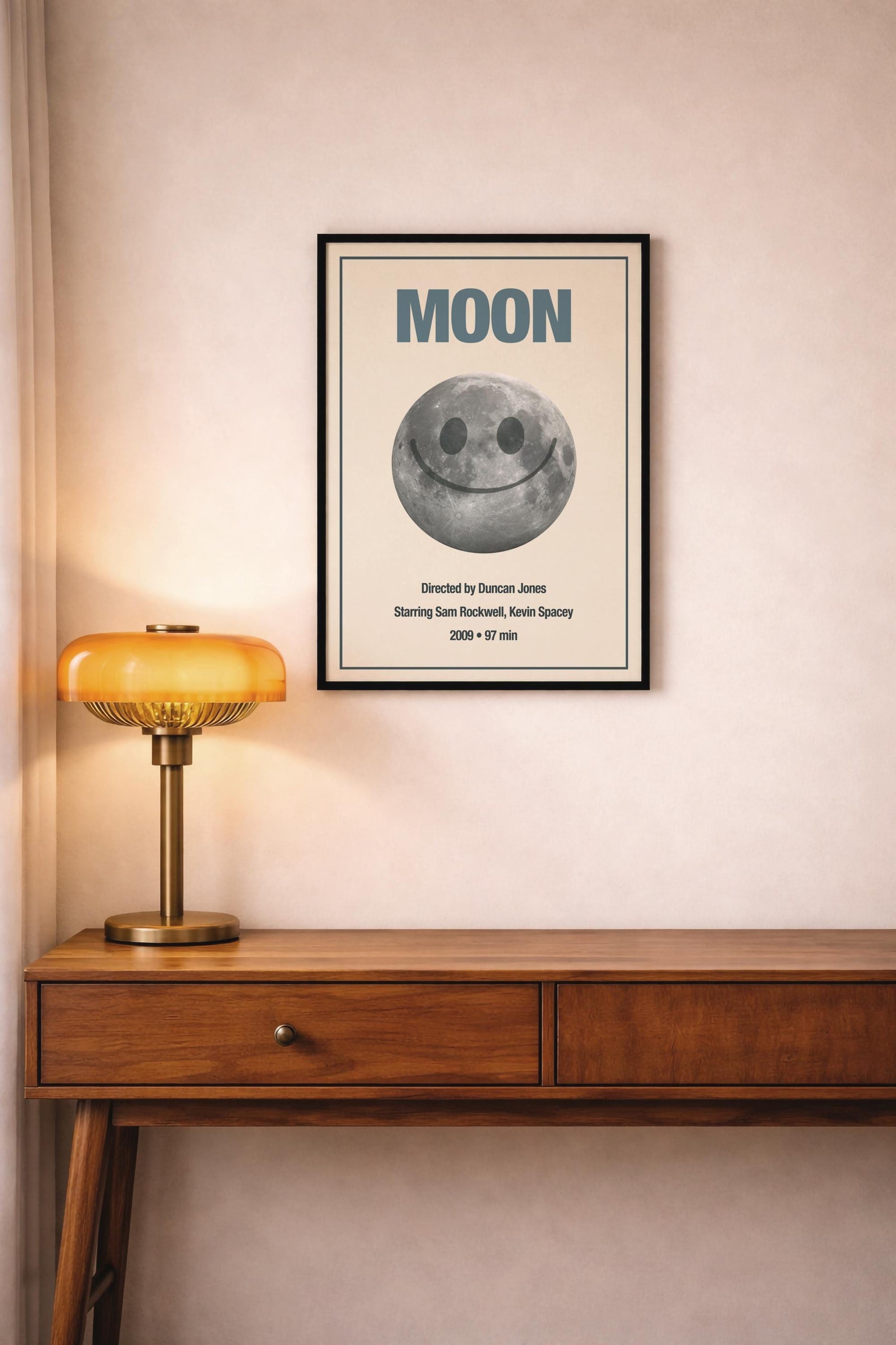 Moon Minimalist Movie Poster – GERTY Smiley Face Moon Sci-Fi Film Print – Giclée Cinema Wall Art — image 7