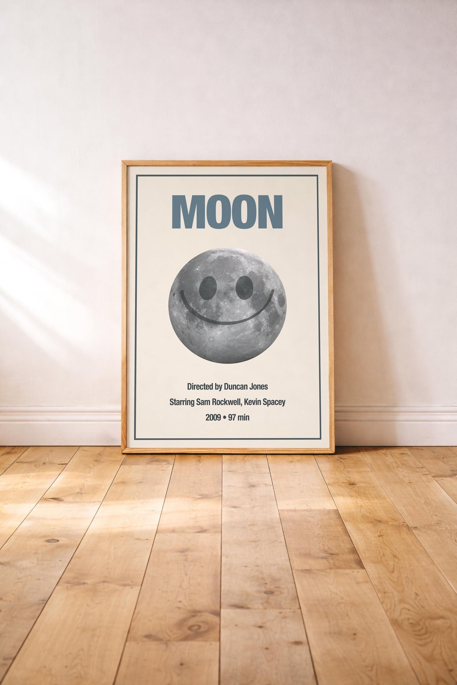 Moon Minimalist Movie Poster – GERTY Smiley Face Moon Sci-Fi Film Print – Giclée Cinema Wall Art — image 2