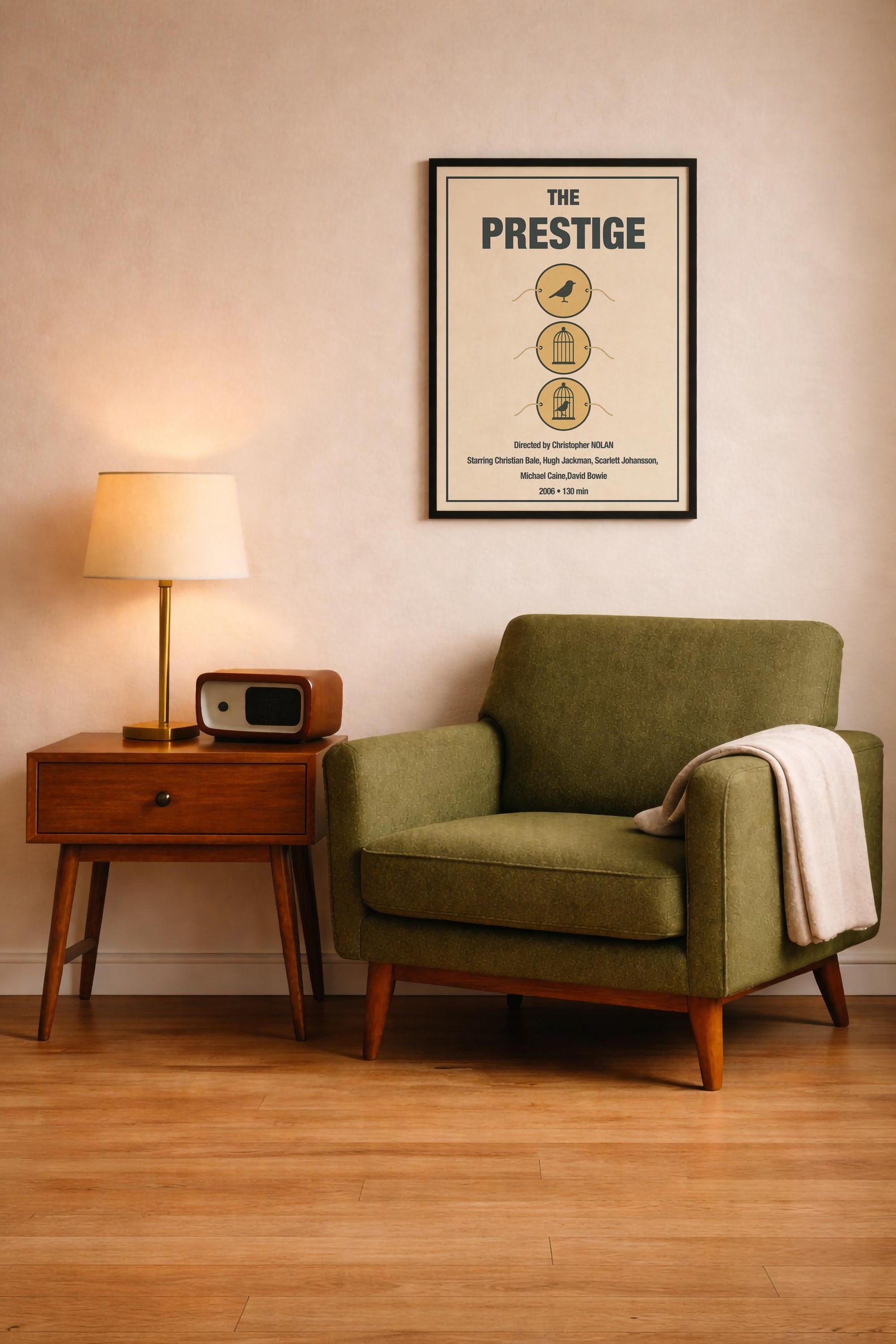 The Prestige Minimalist Movie Poster – Bird Cage Magic Trick Illustration, Christopher Nolan Giclée Film Print — image 9
