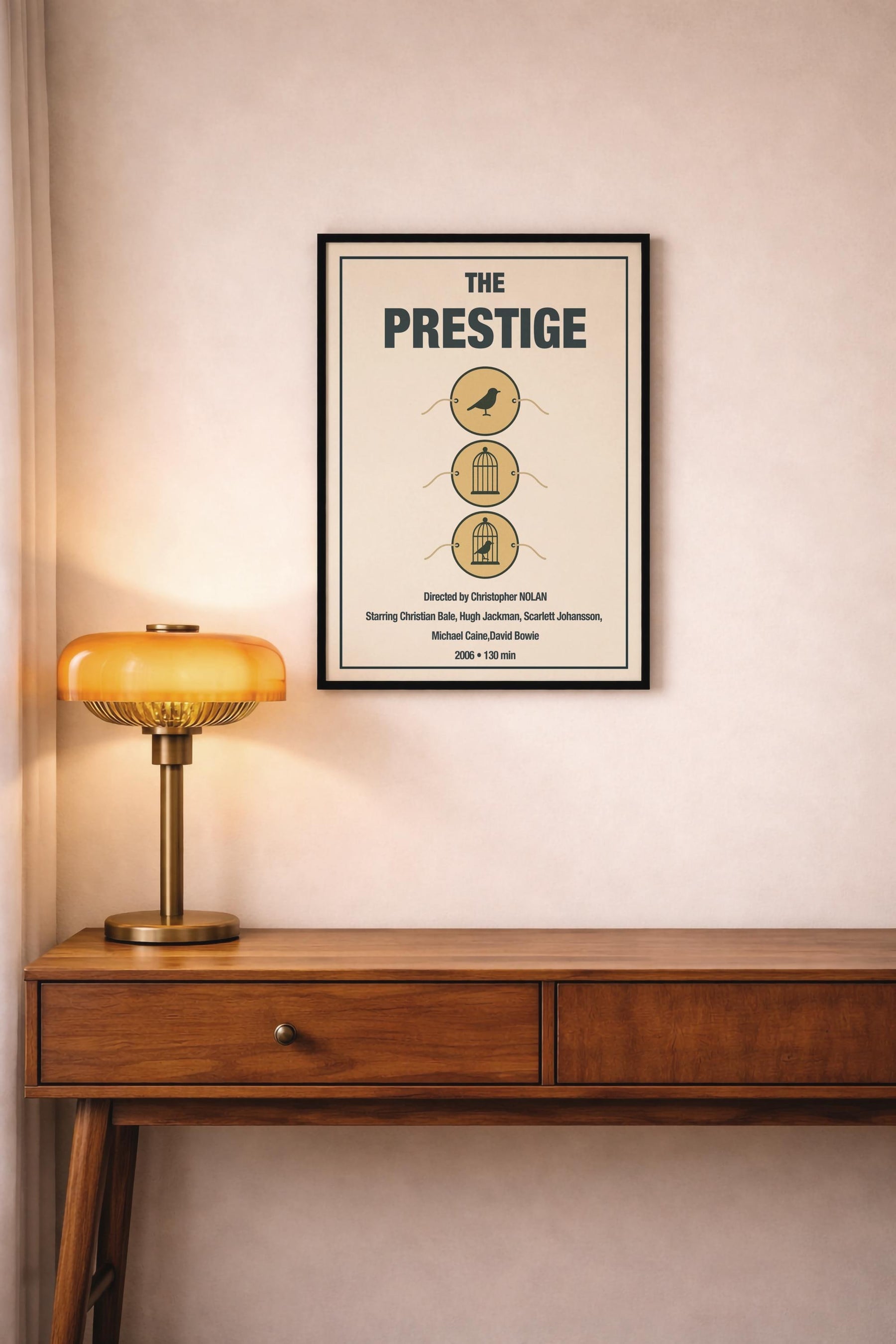 The Prestige Minimalist Movie Poster – Bird Cage Magic Trick Illustration, Christopher Nolan Giclée Film Print — image 7