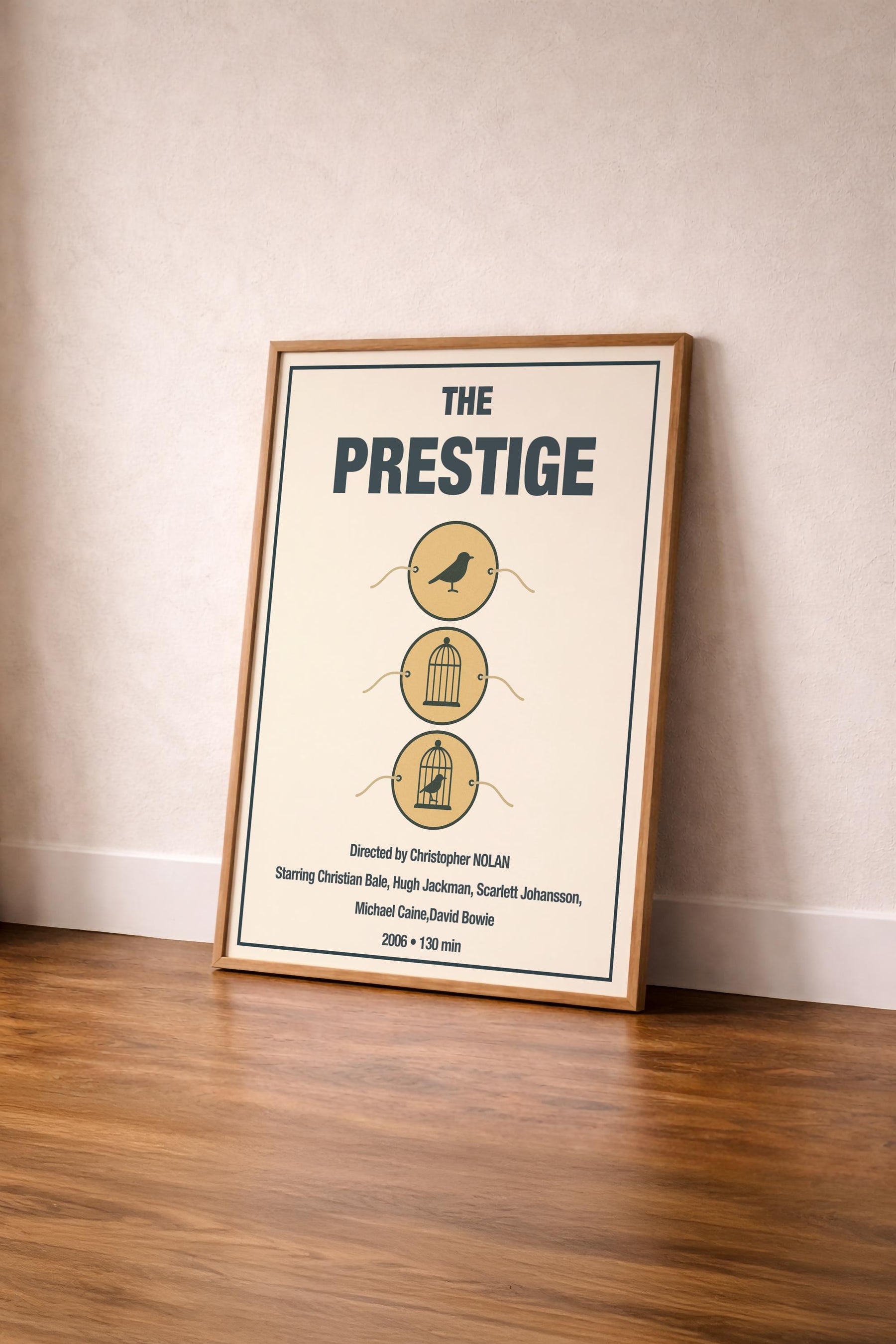 The Prestige Minimalist Movie Poster – Bird Cage Magic Trick Illustration, Christopher Nolan Giclée Film Print — image 4