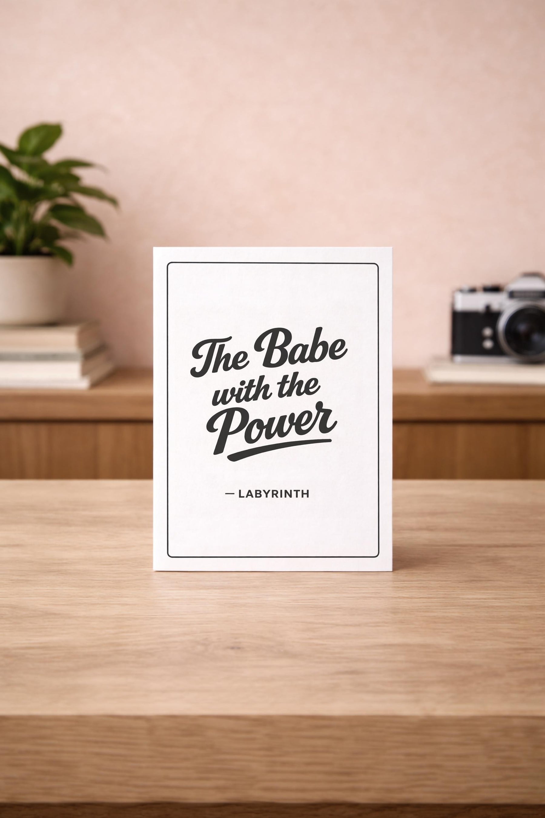 Labyrinth New Baby Card – The Babe With The Power – Funny Baby Greeting Card — image 3
