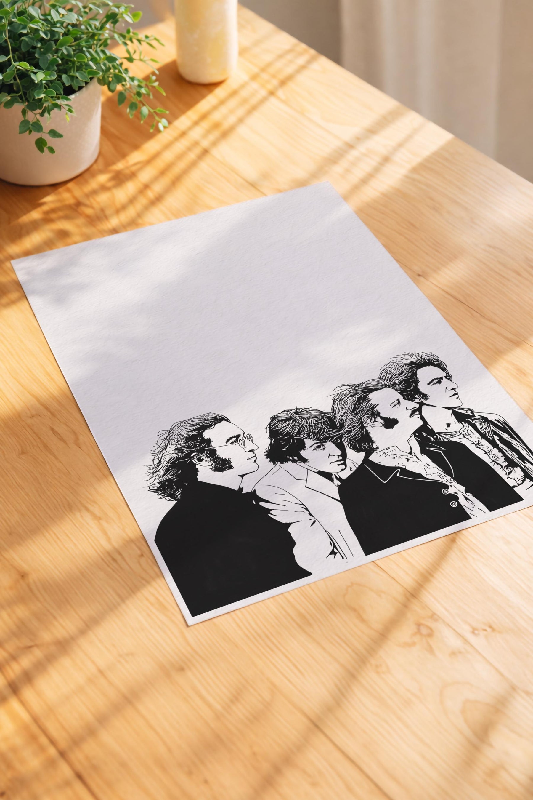 The Beatles Portrait Giclée Print – John Lennon Paul McCartney George Harrison Ringo Starr - Minimalist Classic Rock Band Music Icon Art — image 3