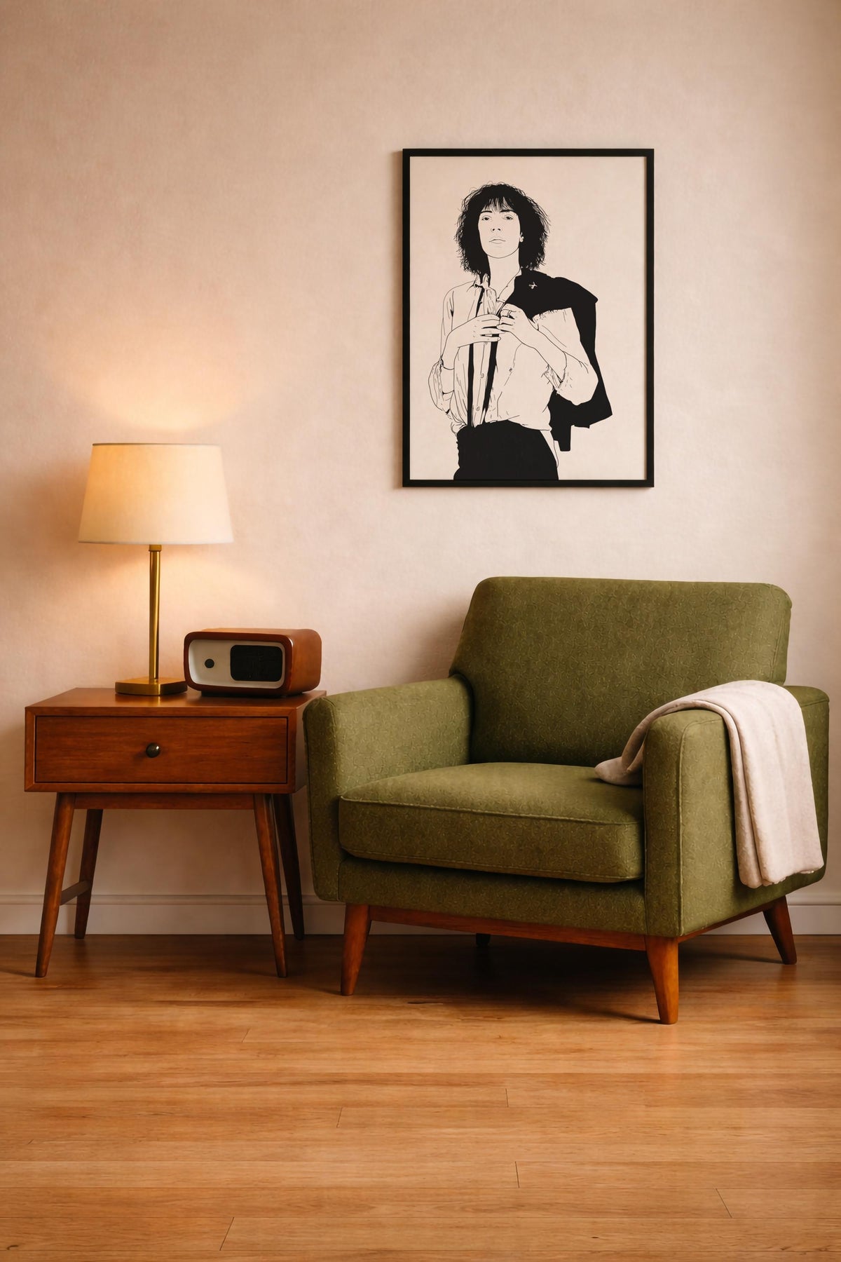 Patti Smith Portrait Giclée Print – Punk Rock Music Icon Illustration – Minimalist 70's Rock Music Icon Wall Art — image 9