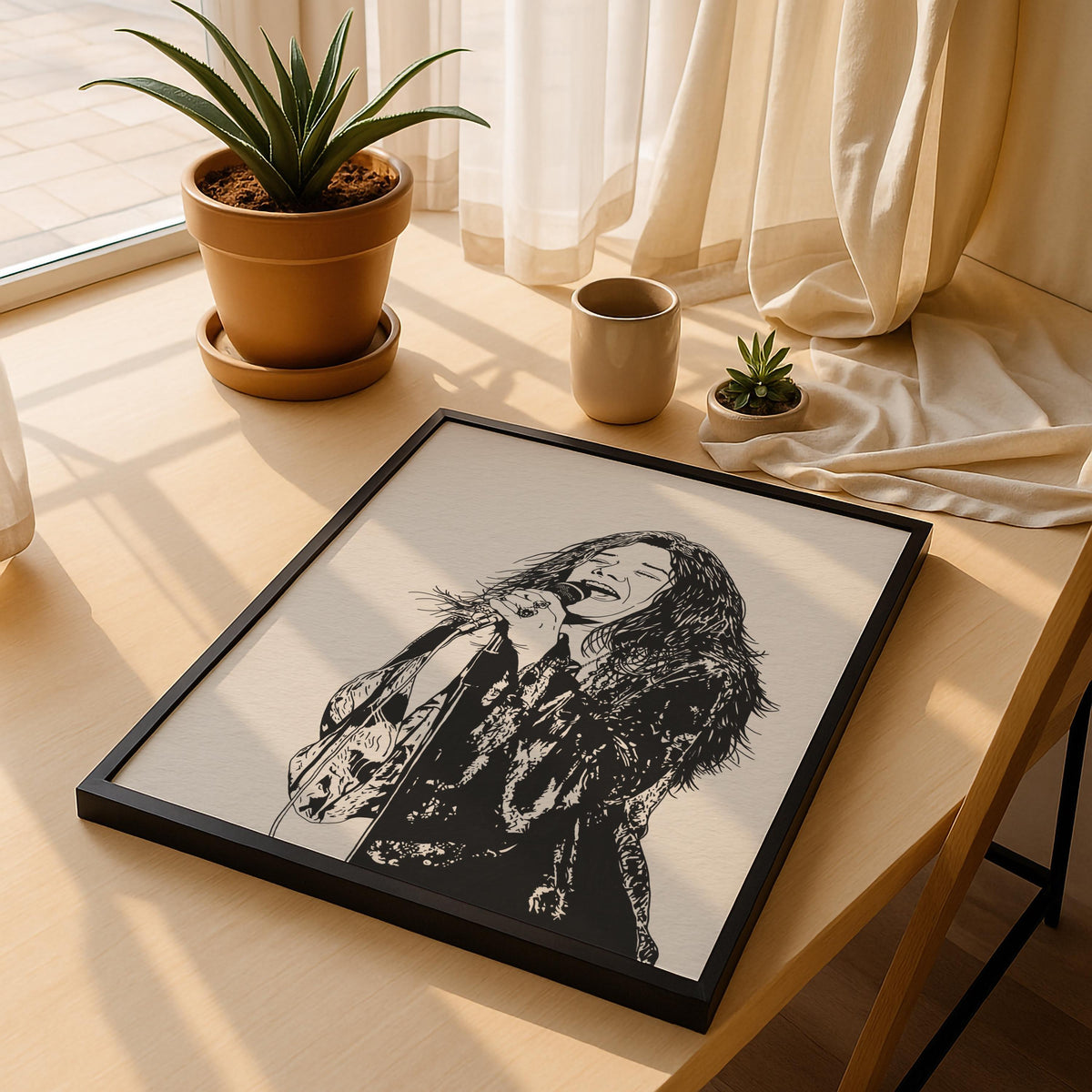 Janis Joplin Portrait Giclée Print – Psychedelic Rock Music Icon Illustration – Minimalist 60's Rock Music Icon Wall Art — image 5