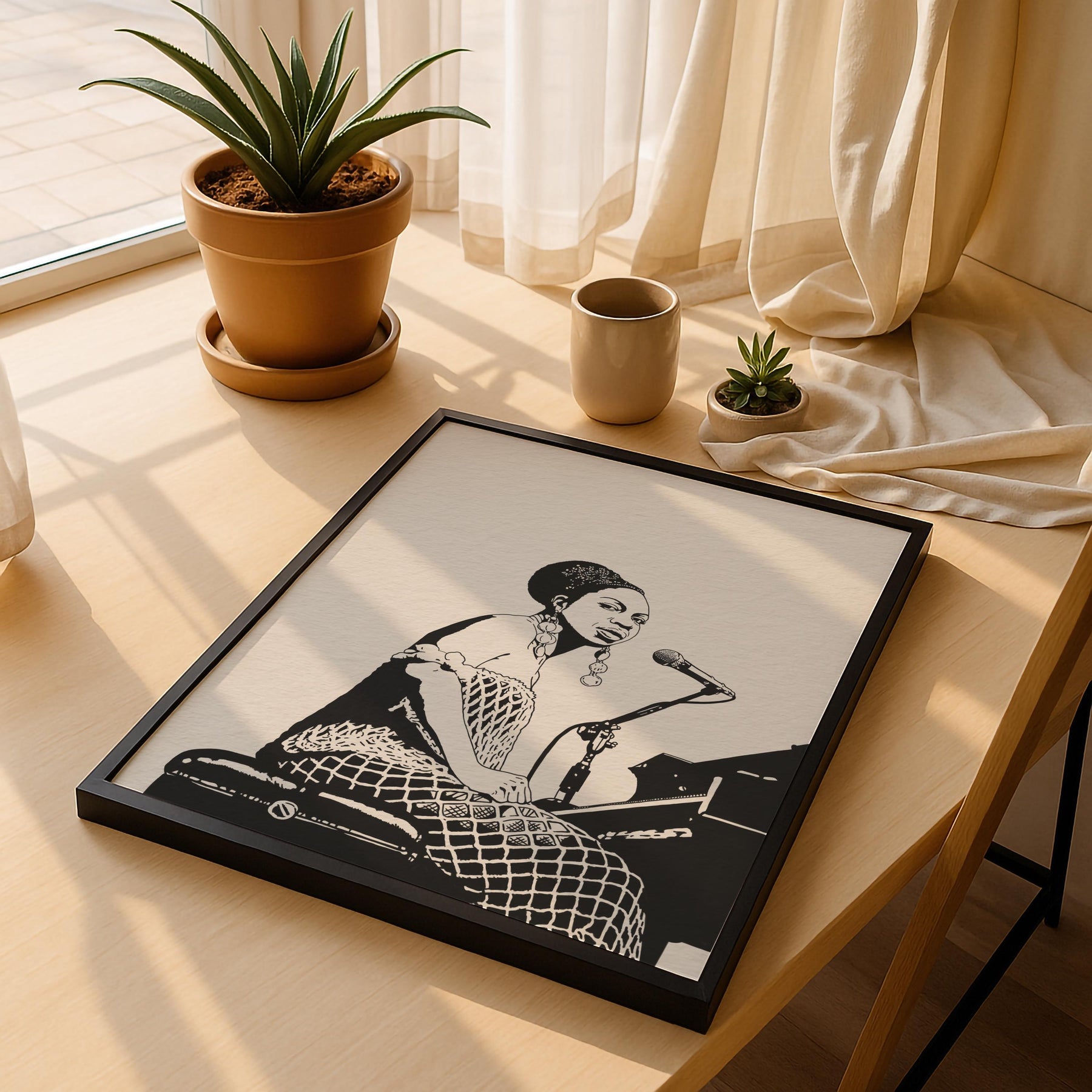 Nina Simone Portrait Giclée Print – Jazz & Soul Music Icon Illustration – Minimalist Music Legend Wall Art — image 10