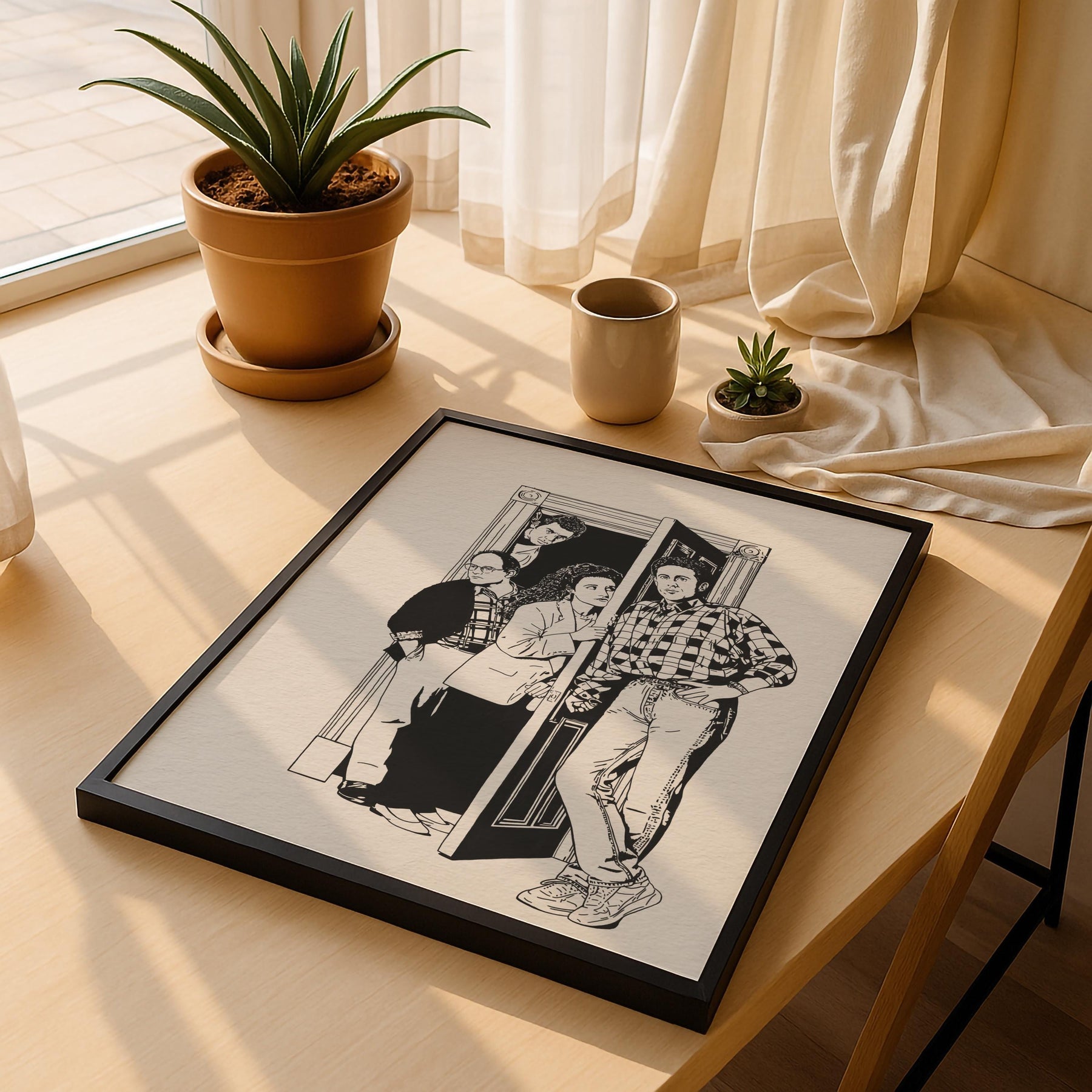 Seinfeld Doorway Portrait Print – Jerry, Elaine, George, Kramer – Minimalist TV Wall Art, Cult Sitcom Illustration Poster — image 10