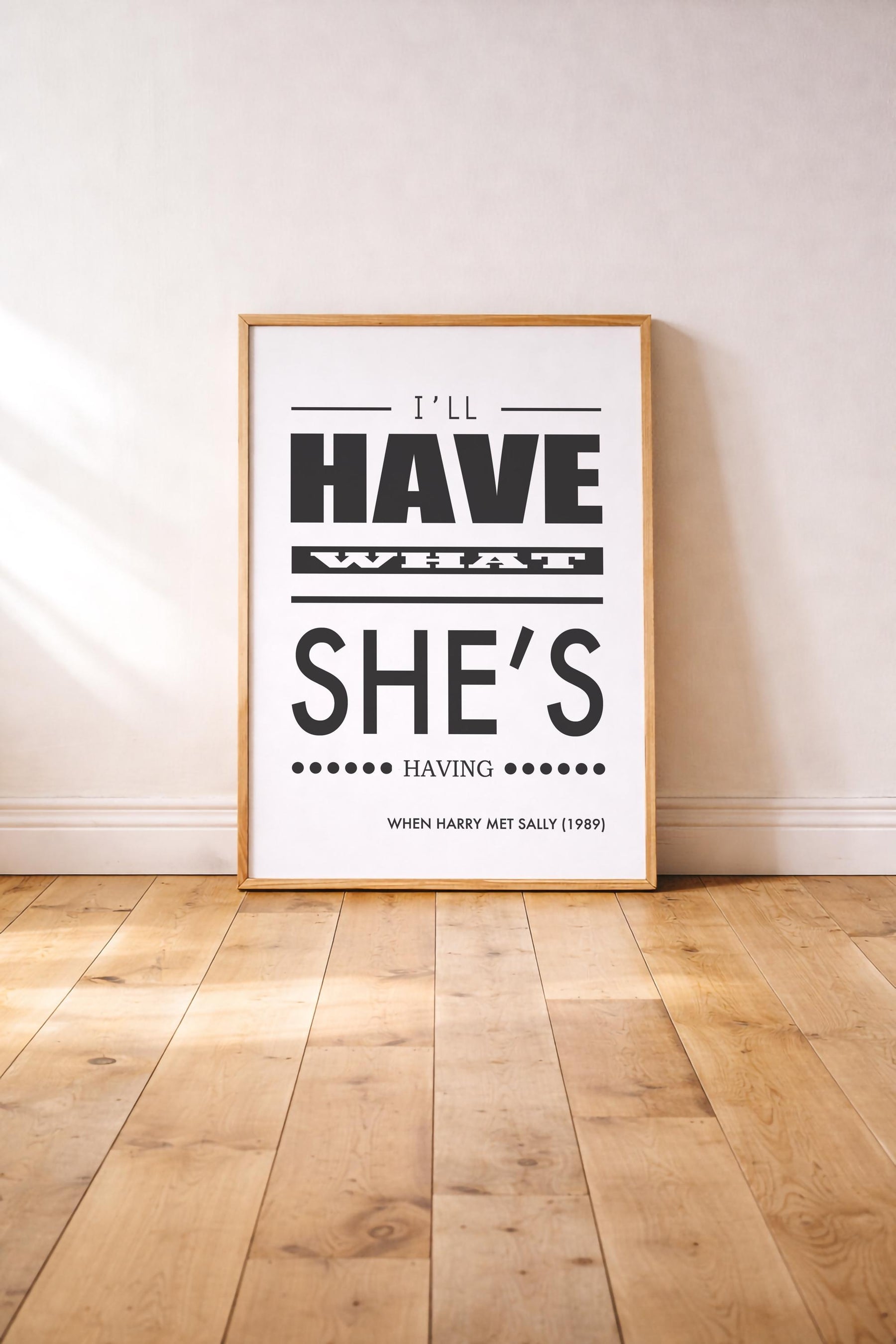 When Harry Met Sally Typographic Print - I'll Have What She's Having Quote - Meg Ryan, Billy Crystal, Rob Reiner - Film Art Movie Poster — image 2