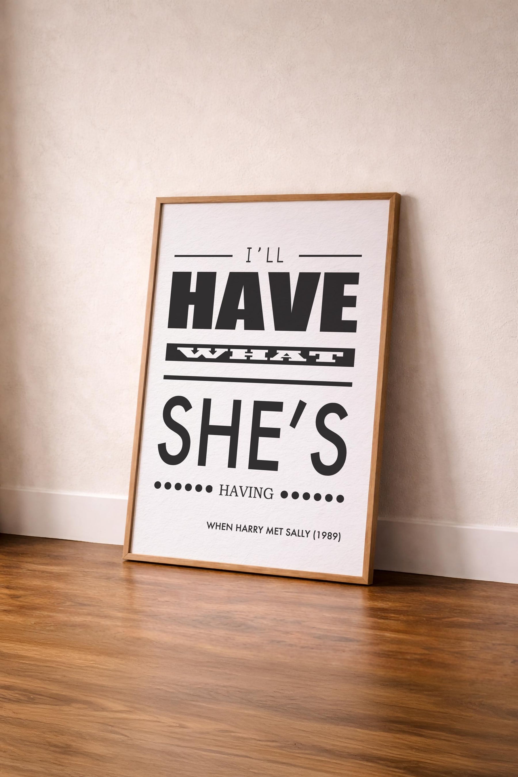 When Harry Met Sally Typographic Print - I'll Have What She's Having Quote - Meg Ryan, Billy Crystal, Rob Reiner - Film Art Movie Poster — image 4