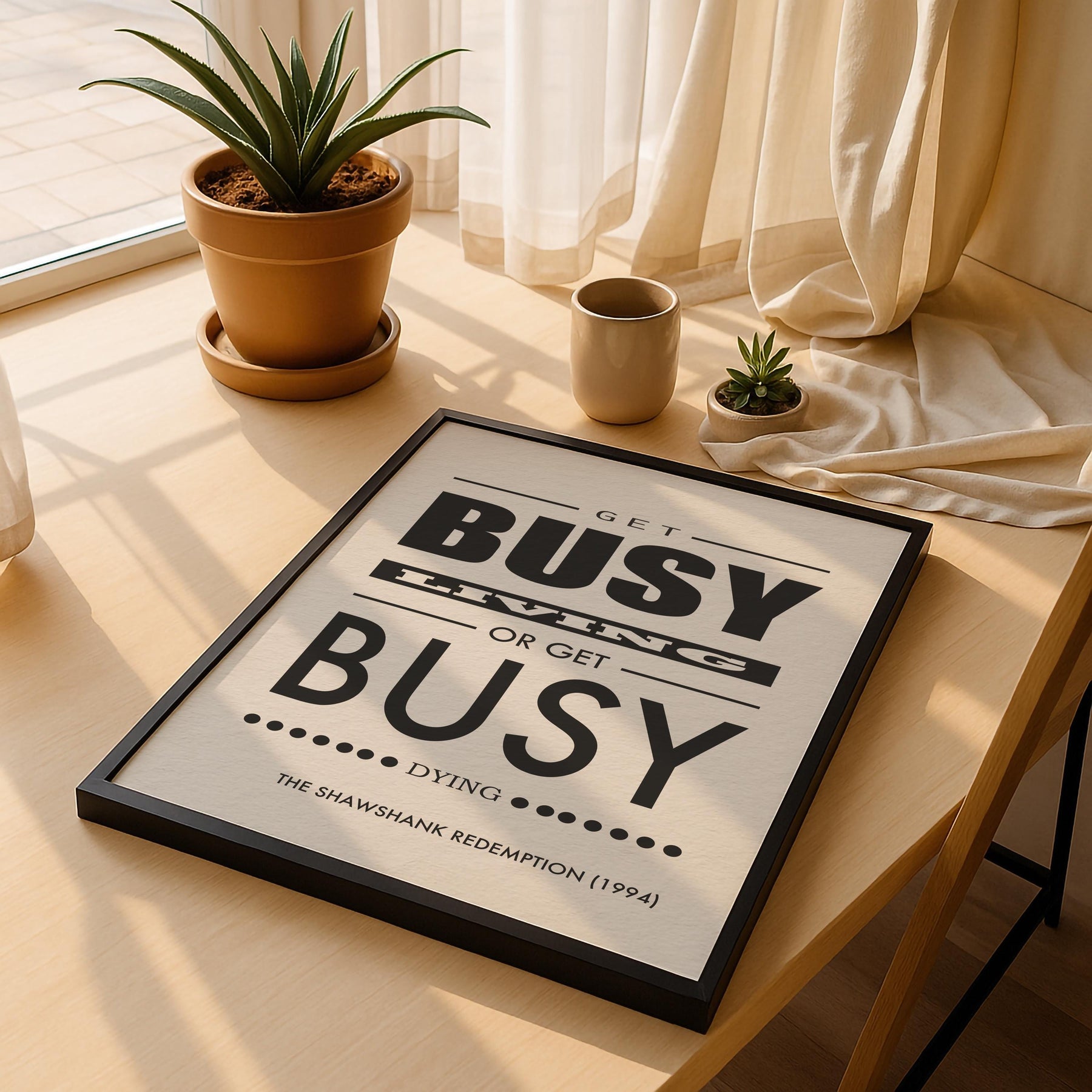 Shawshank Redemption Quote Art Print – Get Busy Living or Get Busy Dying Movie Poster — image 5
