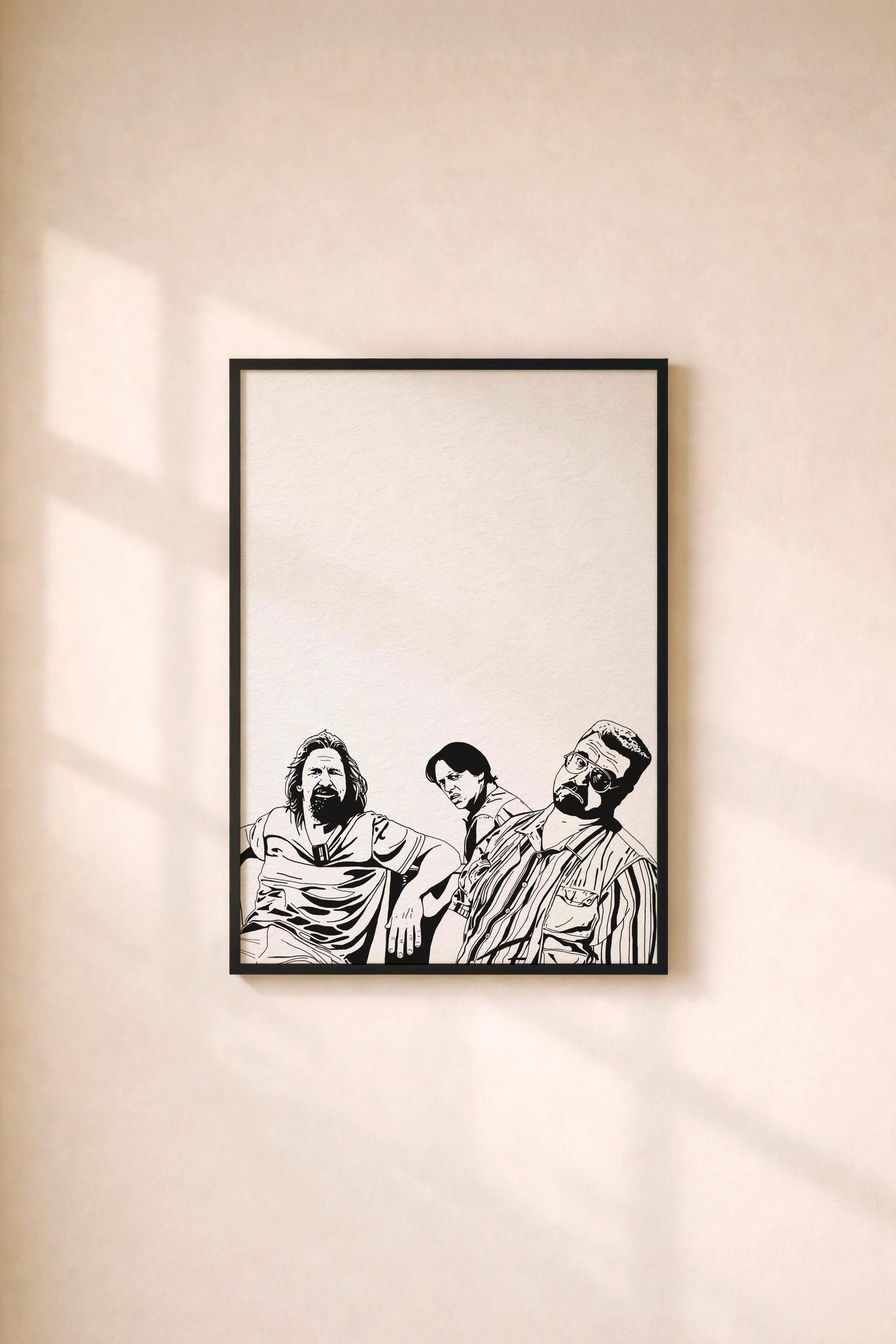 The Big Lebowski Illustration Print – The Dude, Walter & Donny Film Poster, Cult Movie Poster Wall Art