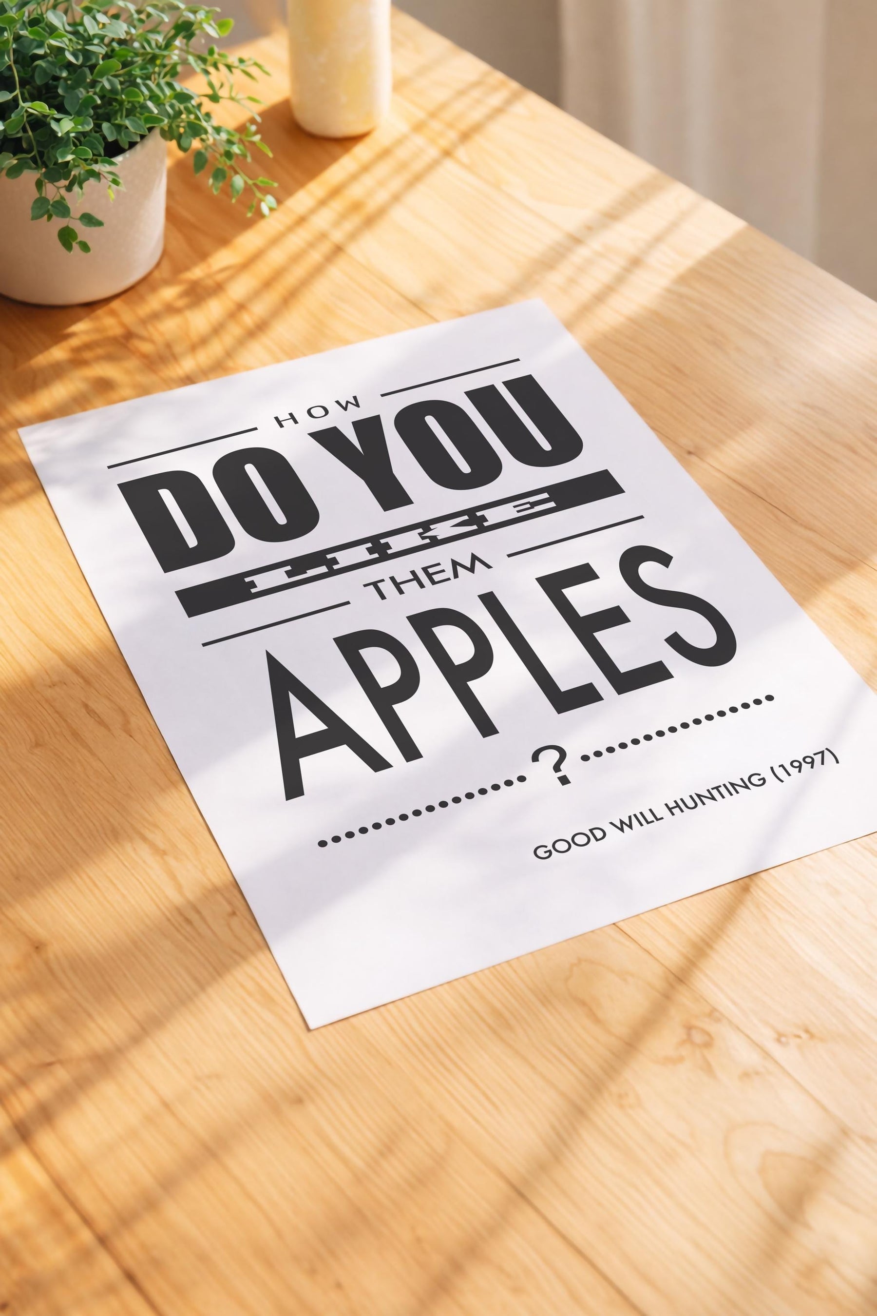 Good Will Hunting Quote Print - How Do You Like Them Apples - Movie Poster Art — image 3