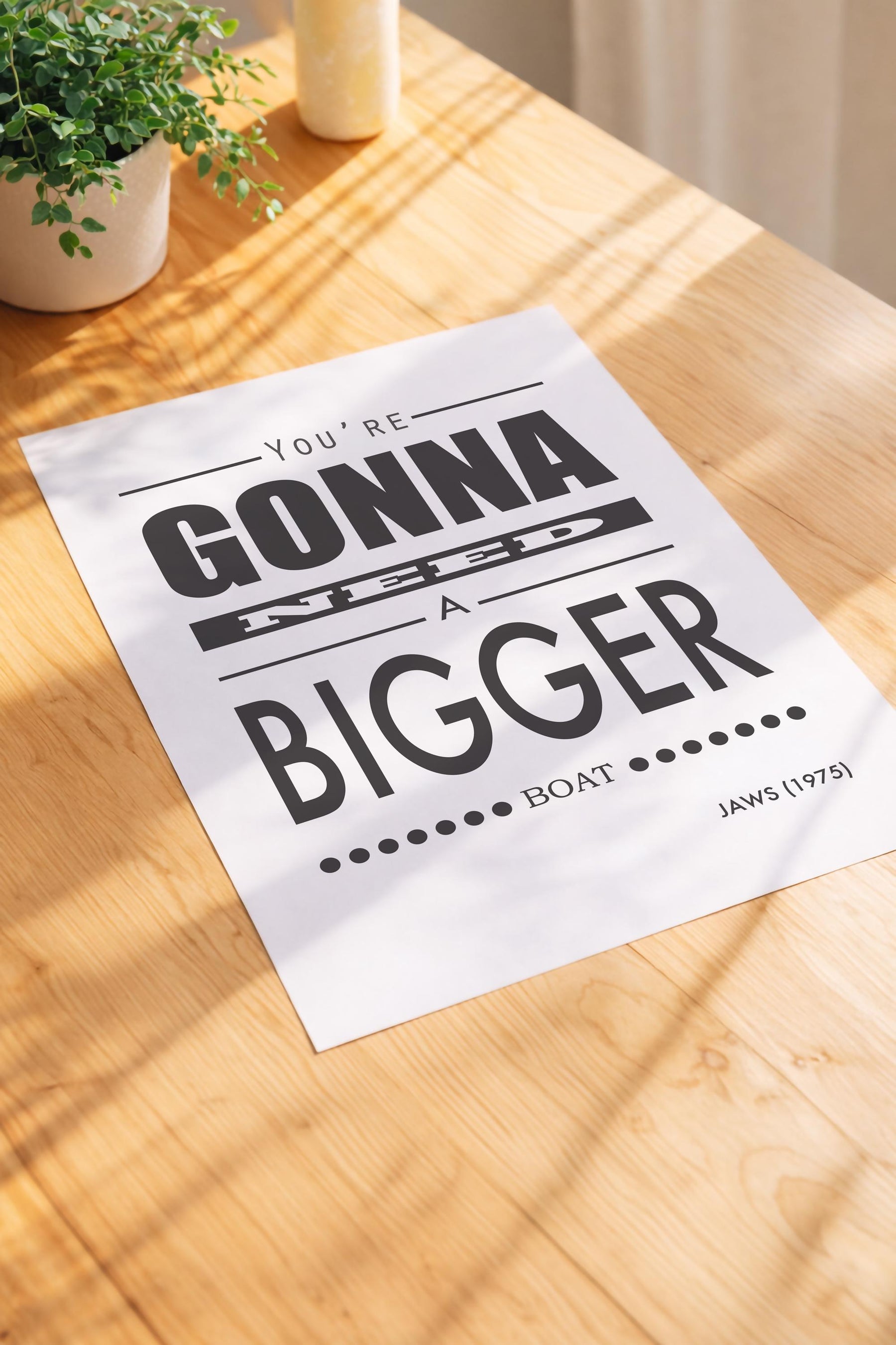 Jaws - You're Gonna Need A Bigger Boat Quote Print - Film Art Movie Poster Print — image 3