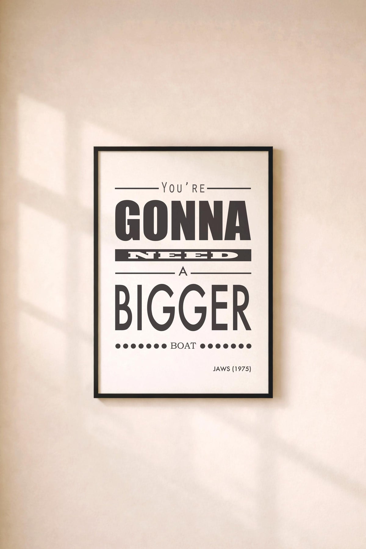 Jaws | You're Gonna Need A Bigger Boat Quote Print | Film Art Movie Poster Print
