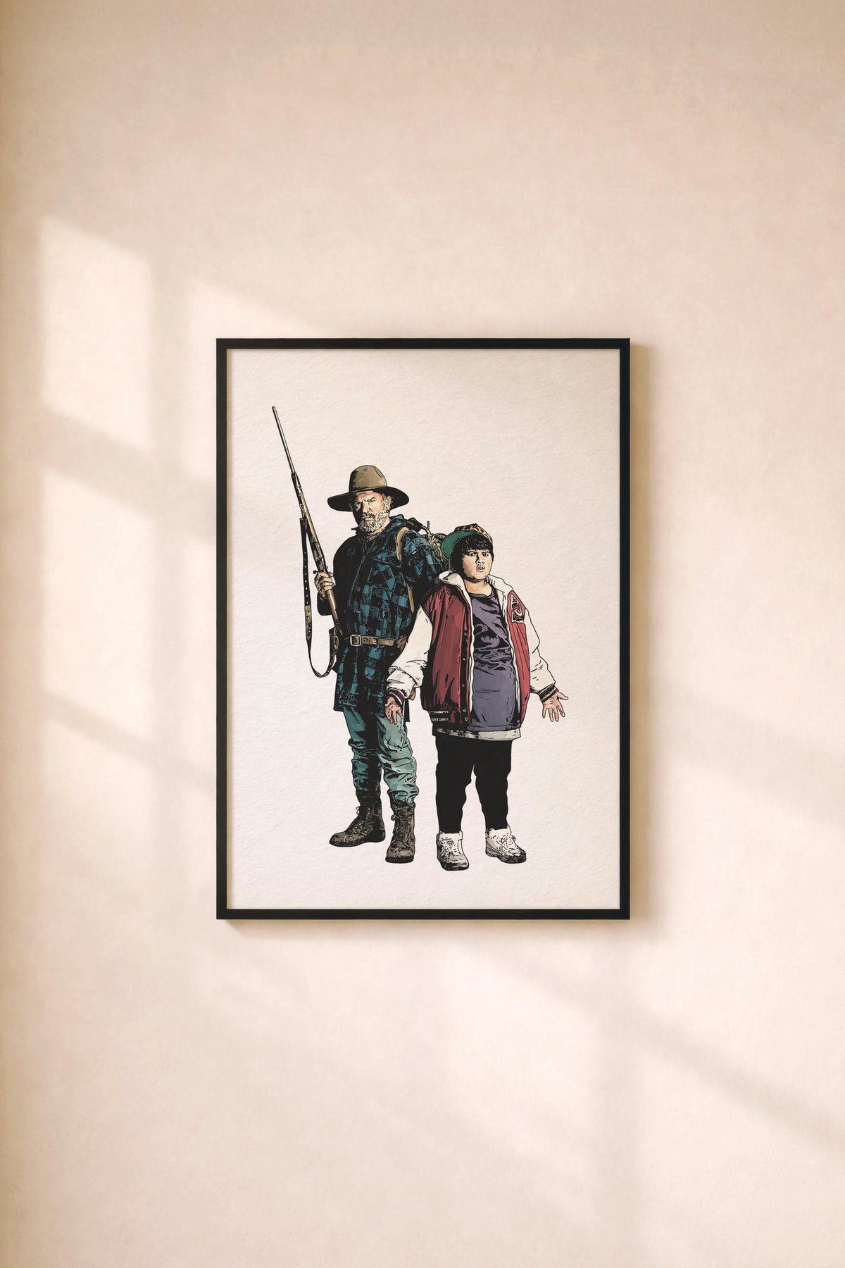 Hunt for the Wilderpeople Illustration Print – Ricky Baker & Hec Movie Poster, Taika Waititi Film Wall Art
