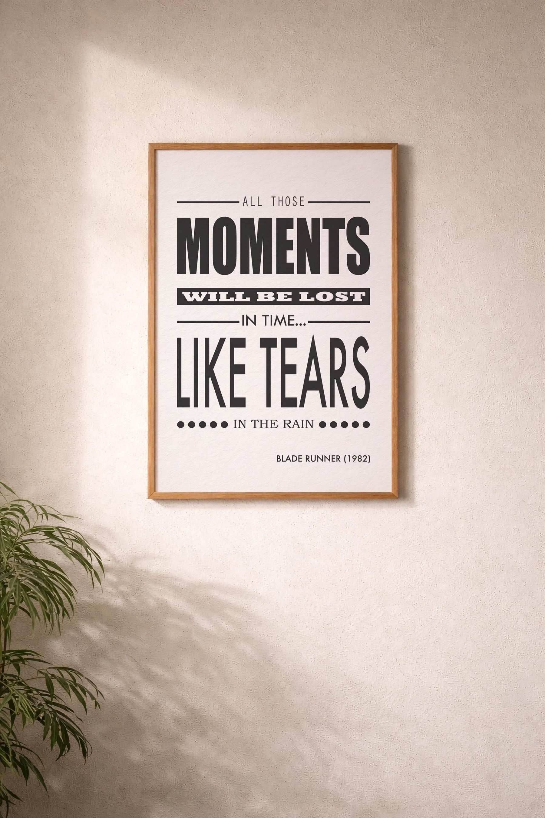 Blade Runner Tears In The Rain Quote - Sci-Fi Movie Poster-  Cult Film Typographic Wall Art — image 8