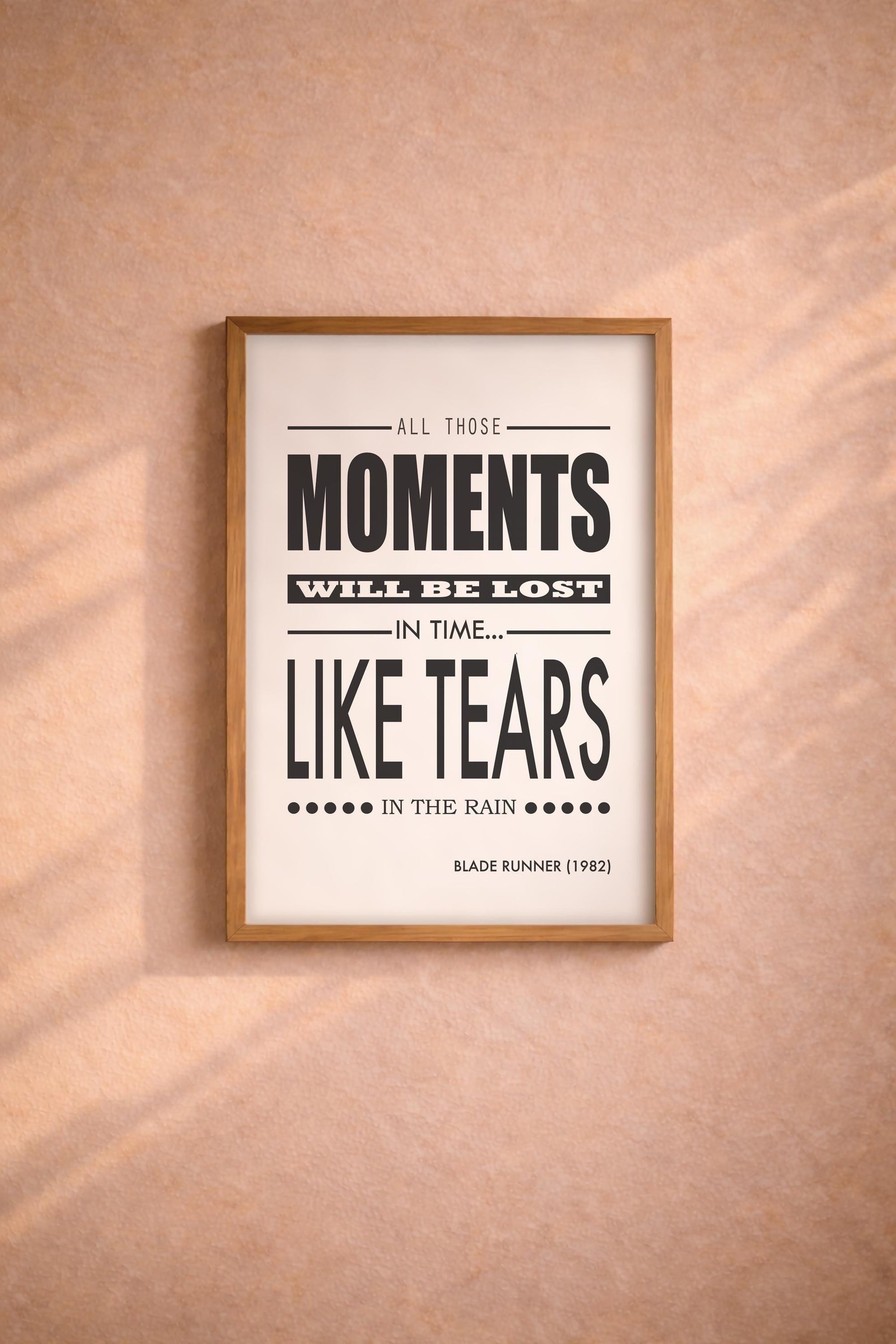 Blade Runner Tears In The Rain Quote - Sci-Fi Movie Poster-  Cult Film Typographic Wall Art — image 7