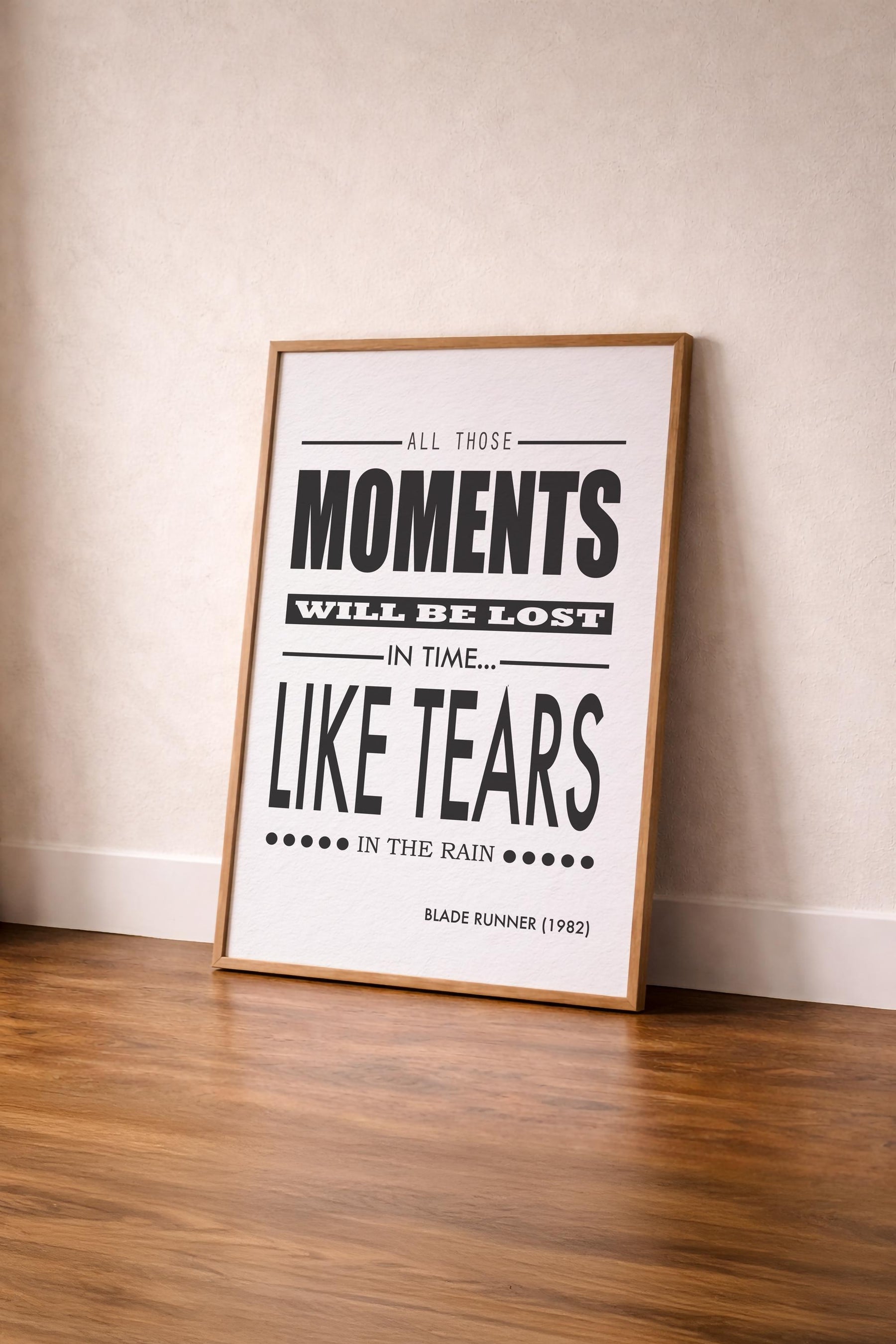 Blade Runner Tears In The Rain Quote - Sci-Fi Movie Poster-  Cult Film Typographic Wall Art — image 4